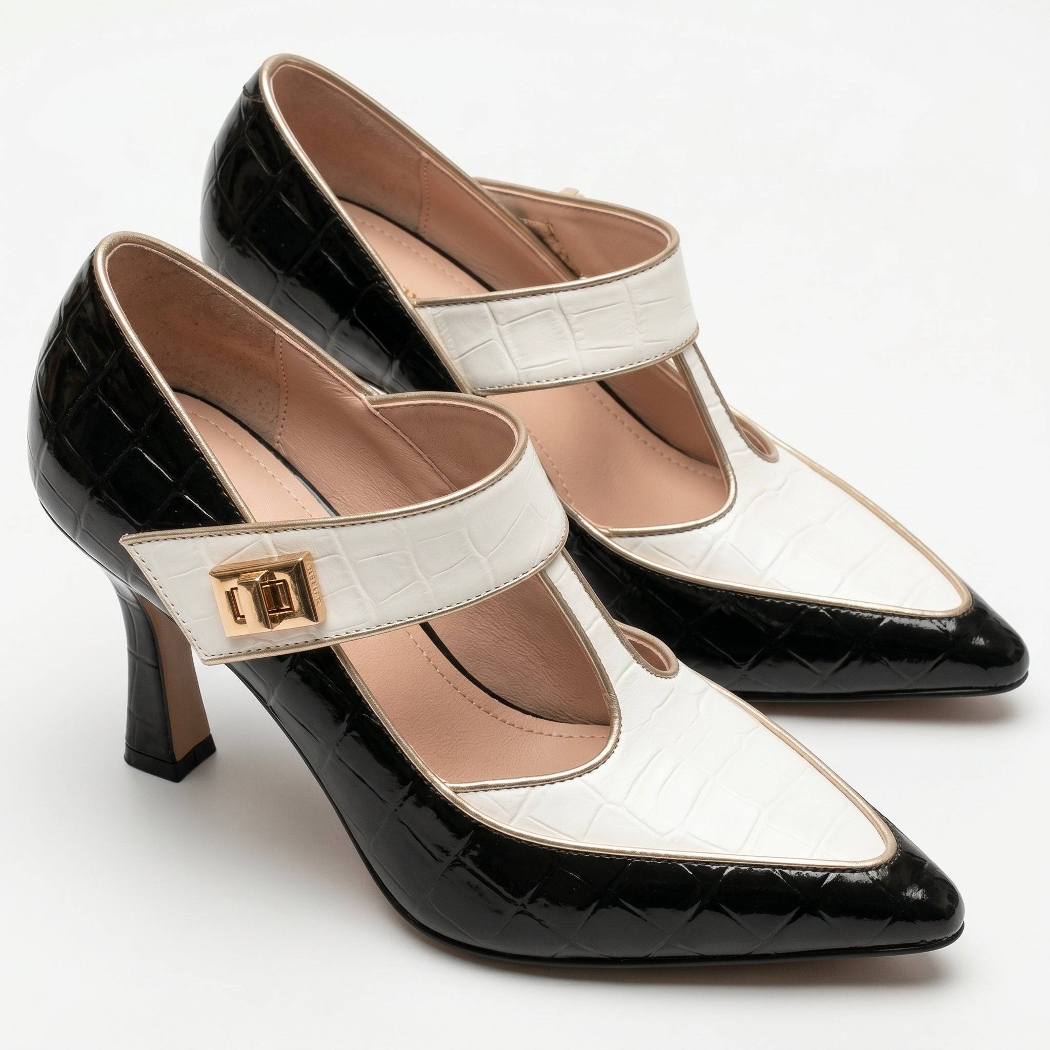 Vivian - Women's Pointed Toe Mary Jane Heels - Sandals & Slides - Black - Parker&Brooks