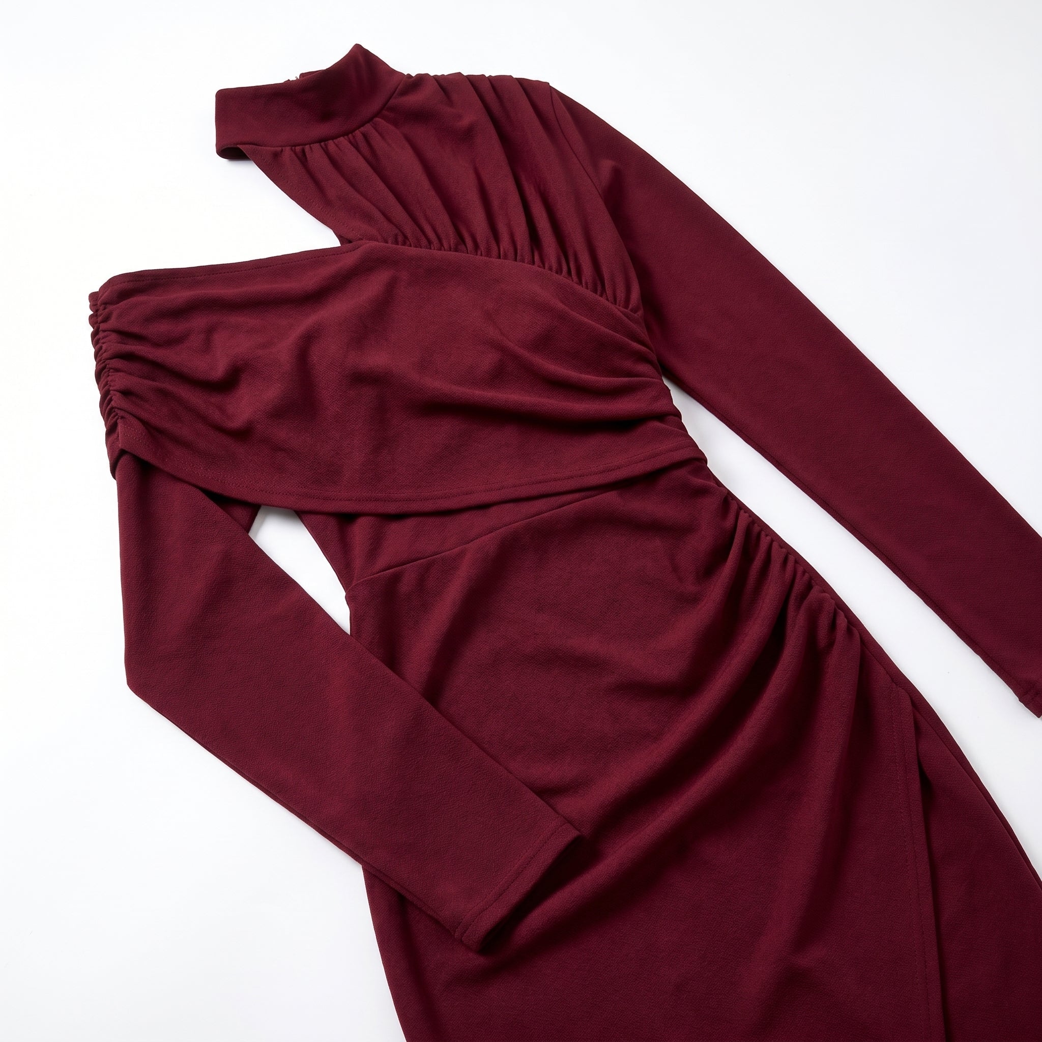 Vivienne - Women's Evening Bodycon Turtleneck Midi Dress