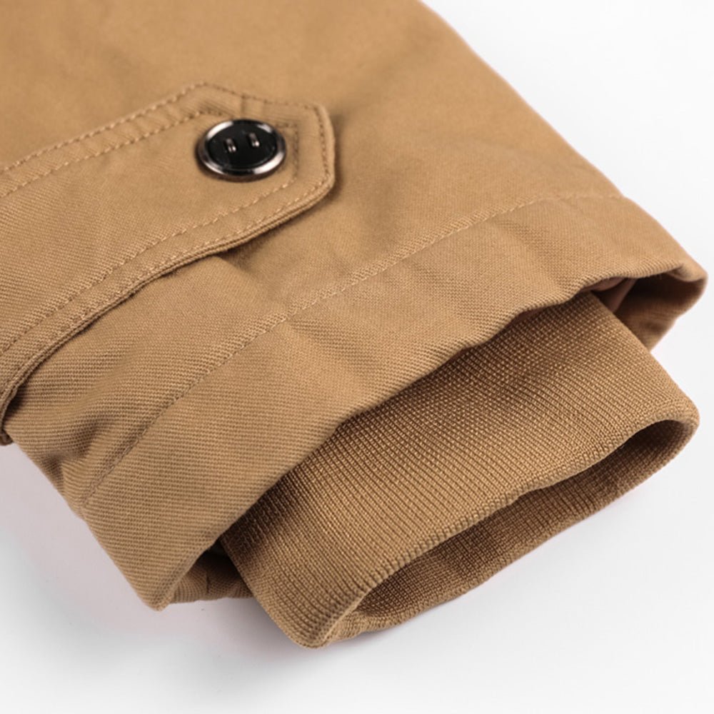 Men’s Winter Cargo Jacket with Faux Fur Lining and Multiple Pockets