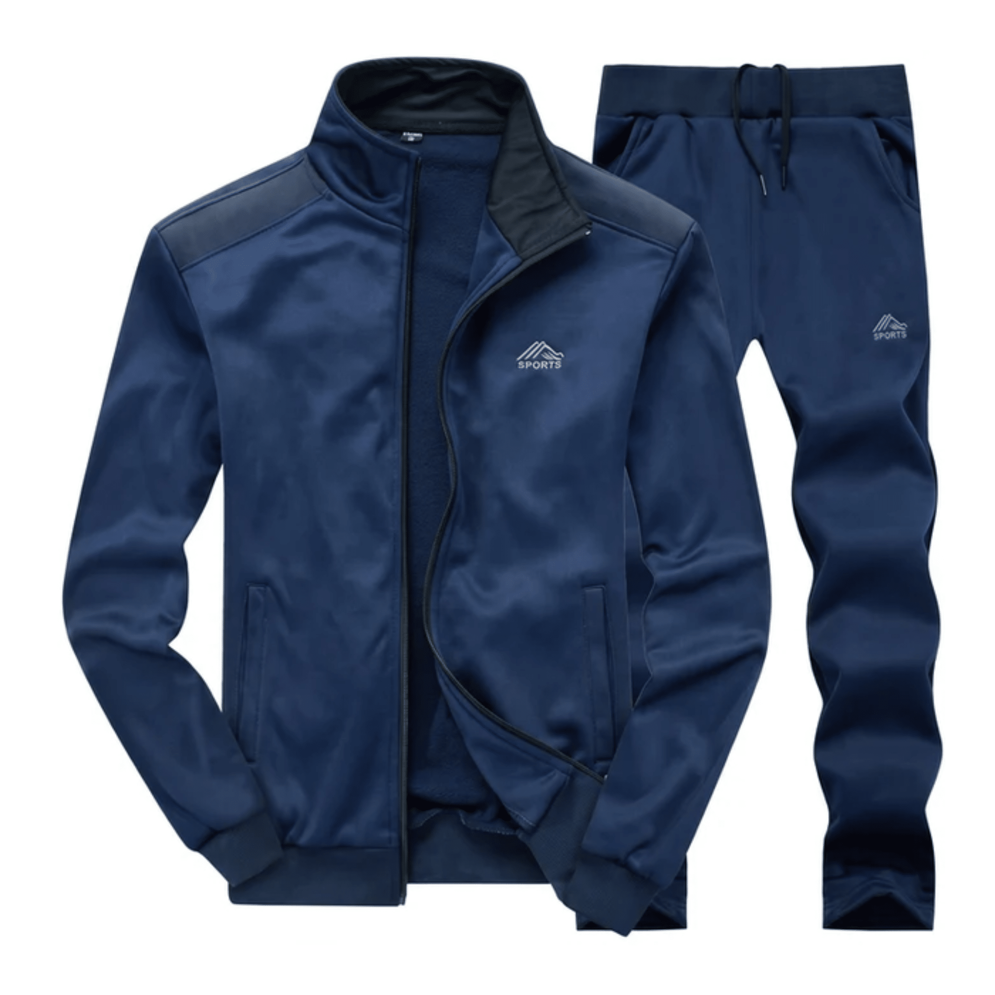 Wilhelm - Men's Two-Piece Stand Collar Full Zip Tracksuit Set - Outfit Sets - Blue - Parker&Brooks