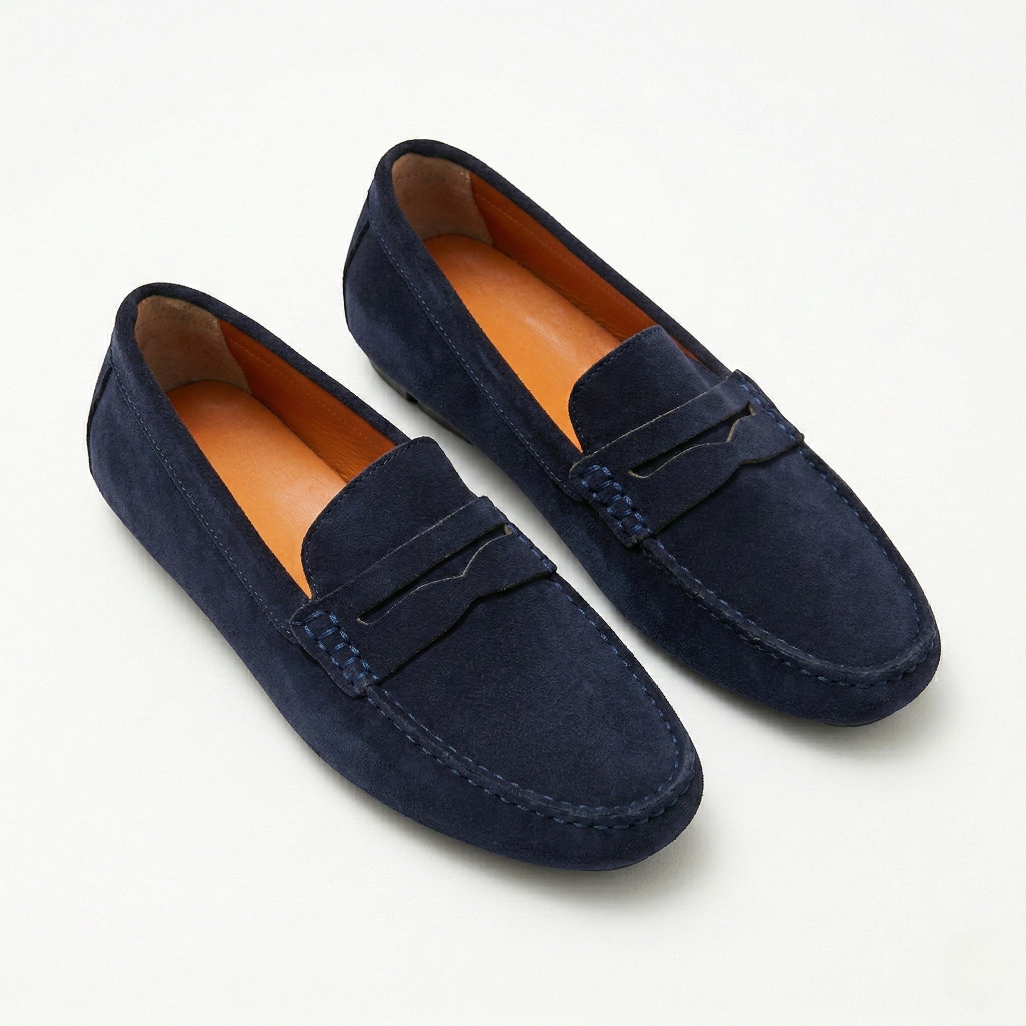William - Men's Comfortable Slip - On Loafers - Loafers - Navy - Parker&Brooks