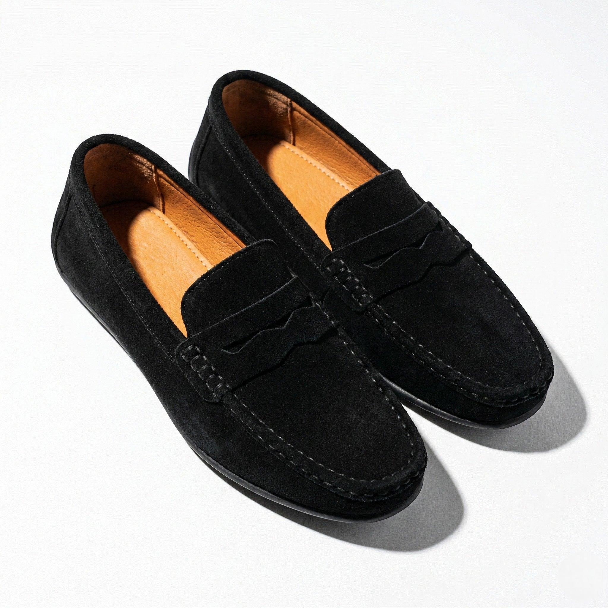 William - Men's Comfortable Slip - On Loafers - Loafers - Black - Parker&Brooks
