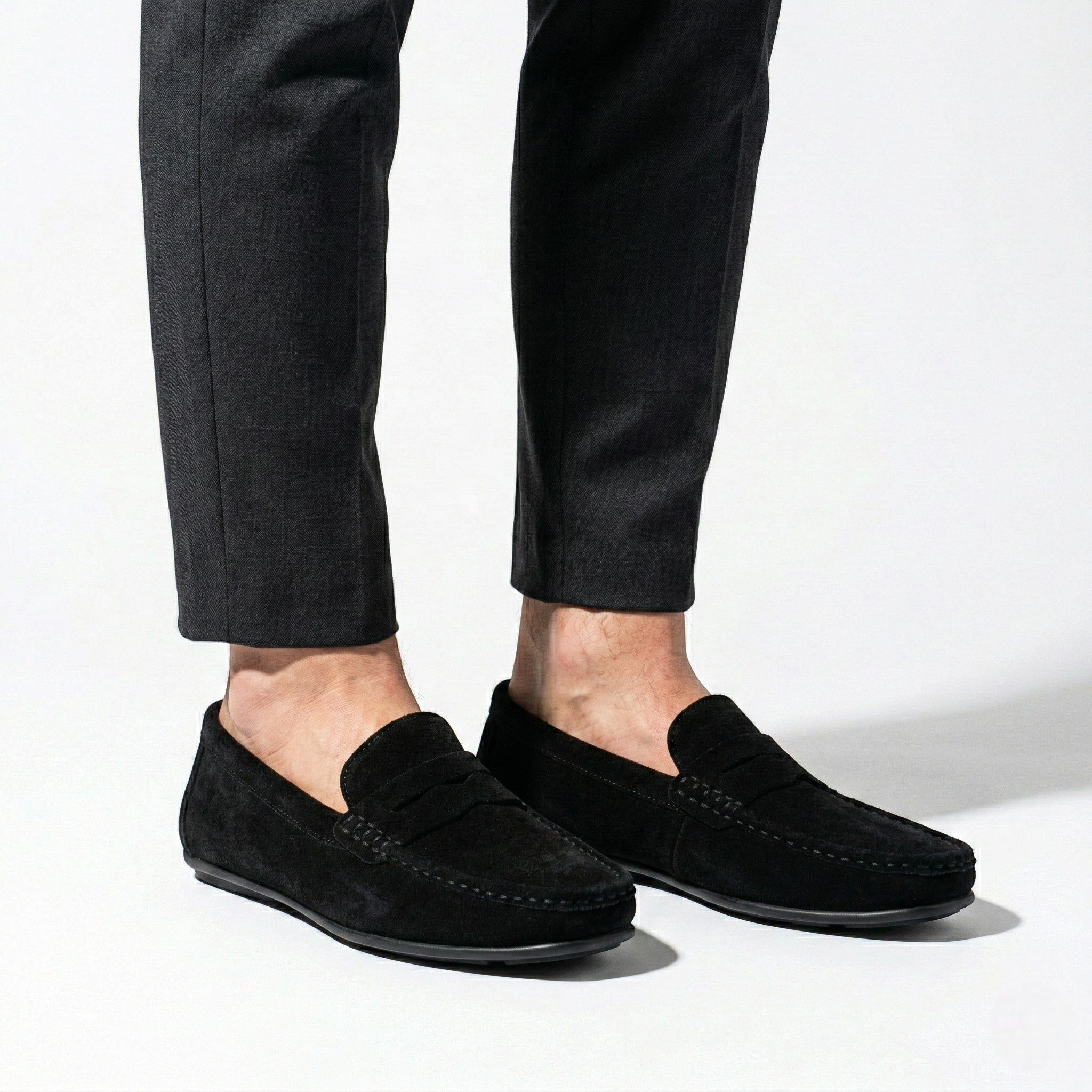 William - Men's Comfortable Slip - On Loafers - Loafers - Black - Parker&Brooks