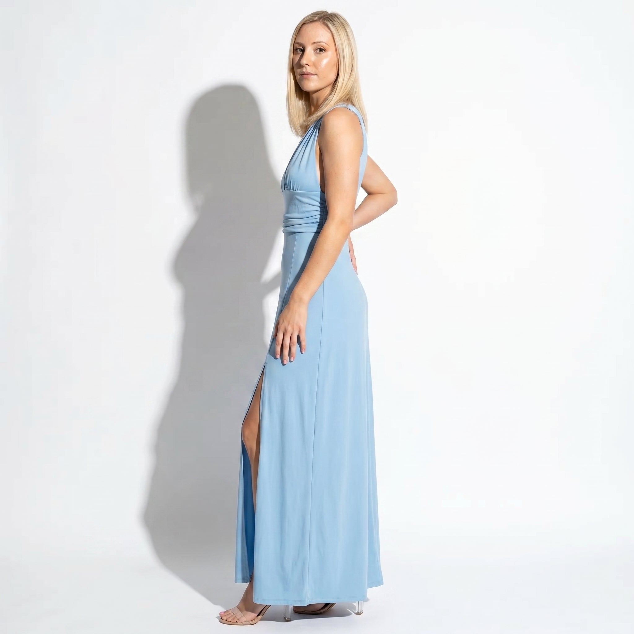 Women's Summer Party Plunge Maxi Dress with High Split