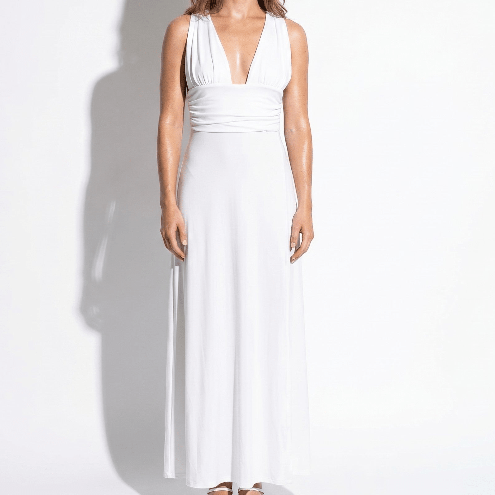Women's Summer Party Plunge Maxi Dress with High Split