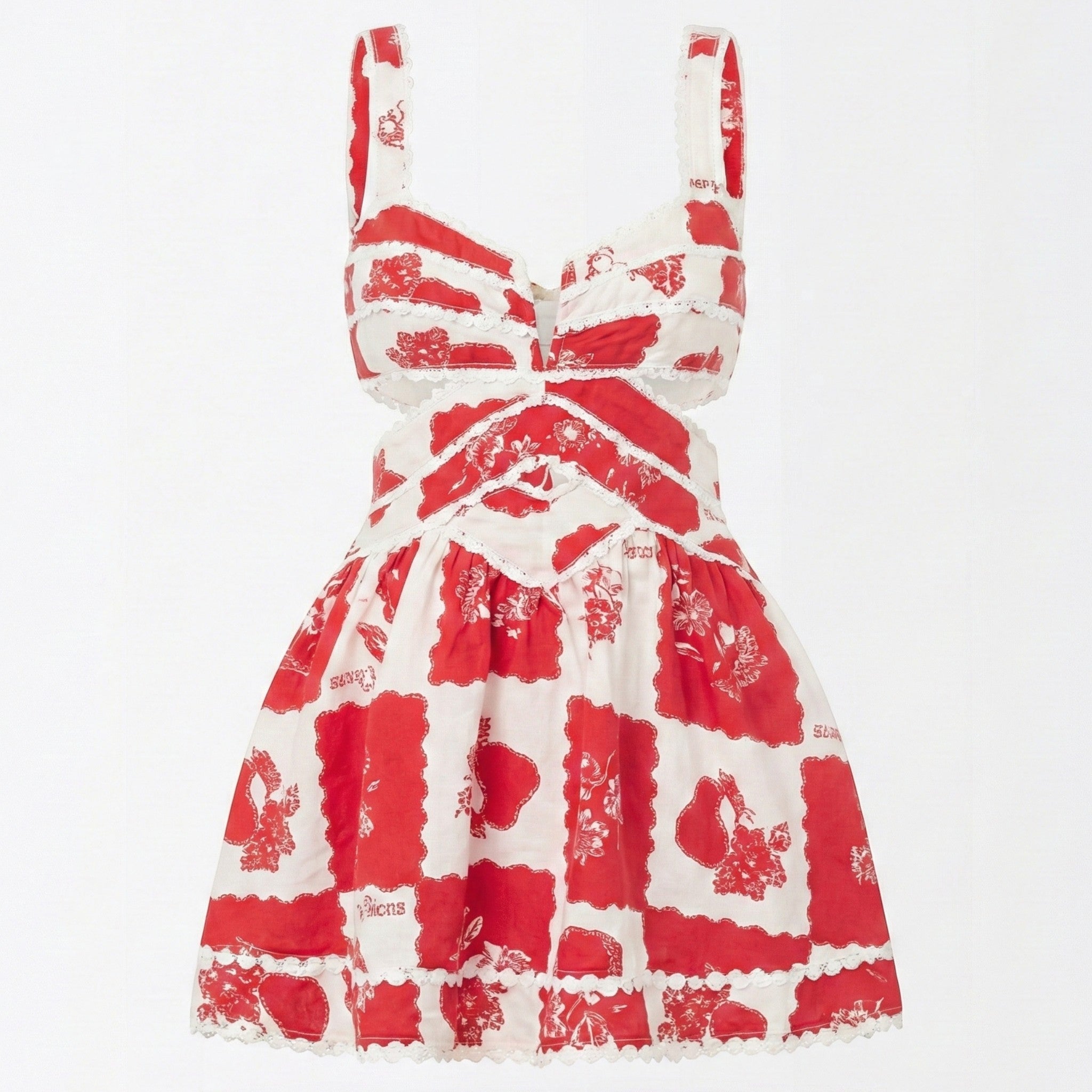 Zara - Women's Summer Printed Mini Dress - Dresses - Red - Parker&Brooks