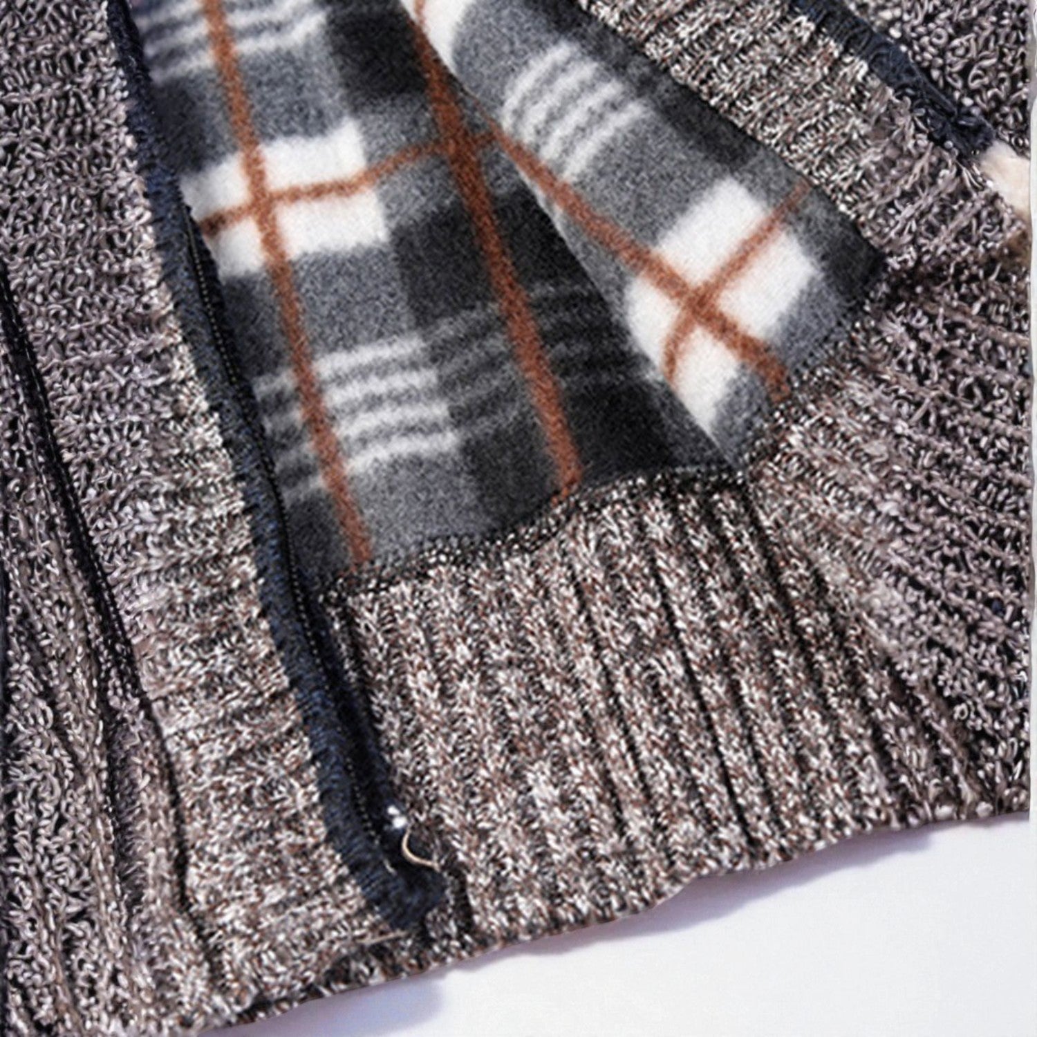 Elias – Men's Cardigan with Zipper & Stand-Up Collar