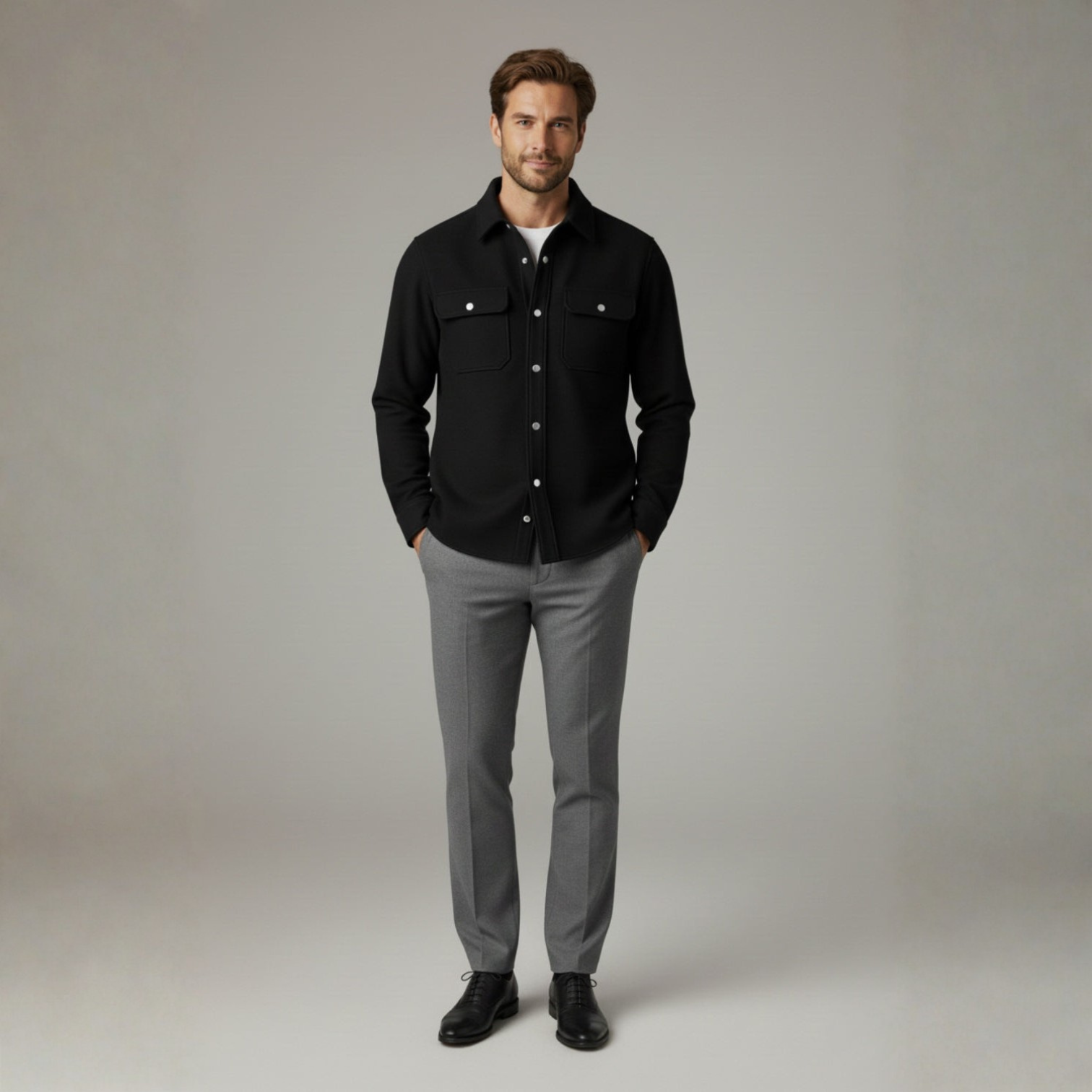 Nero – Men's Winter Overshirt Black