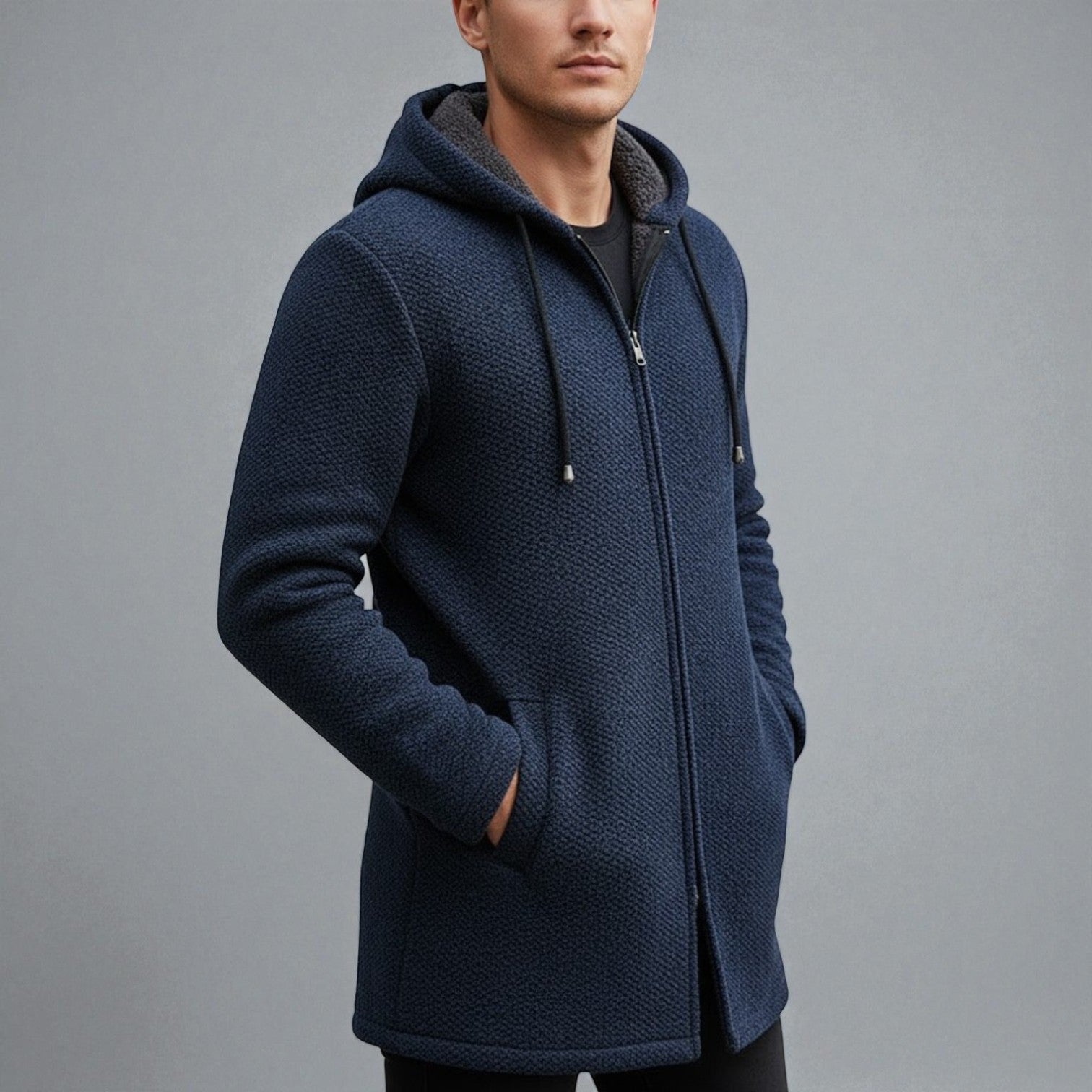 Leon – Longline Hoodie for Men Fleece with Hood