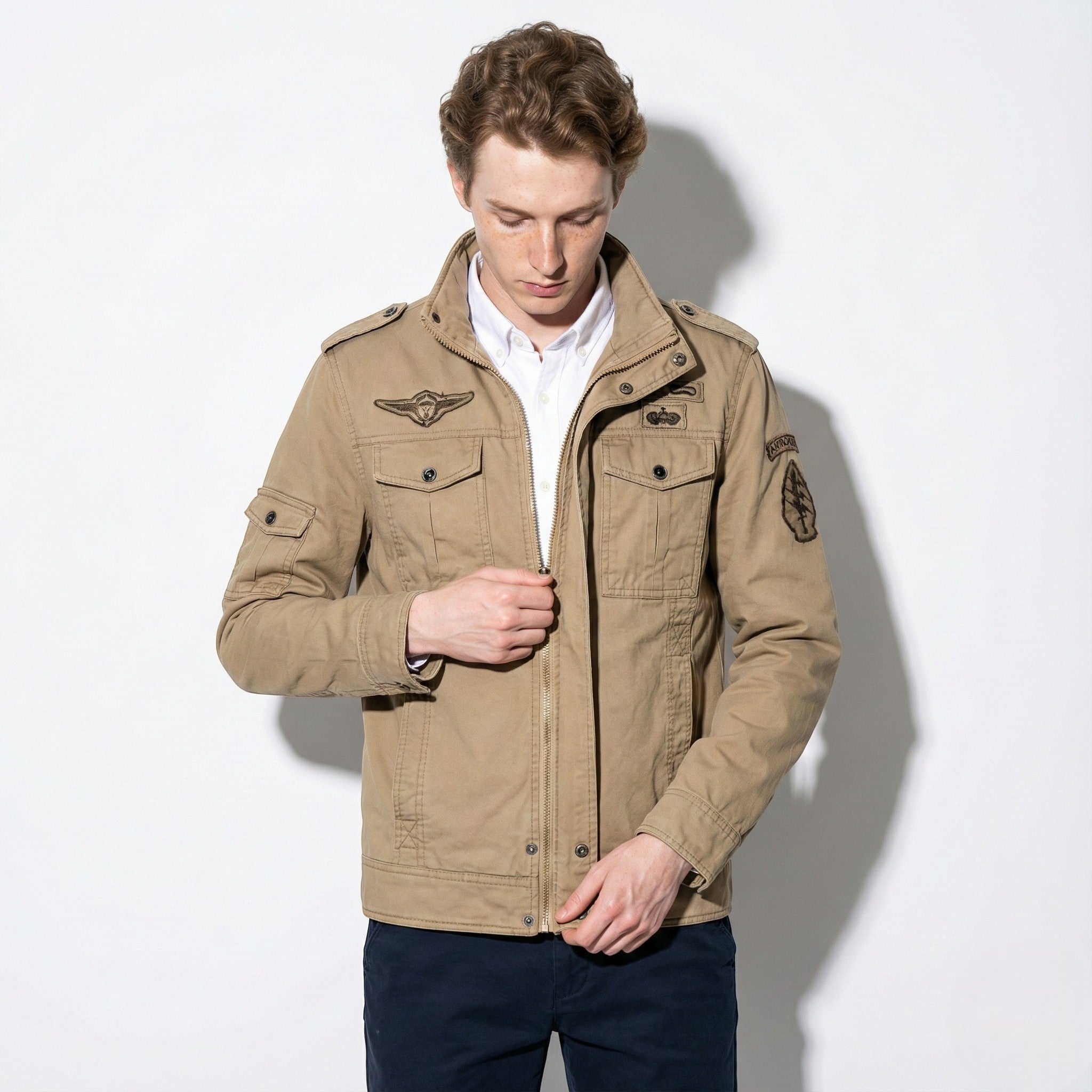 Joseph - Men's Military-Style Jacket with Stand Collar