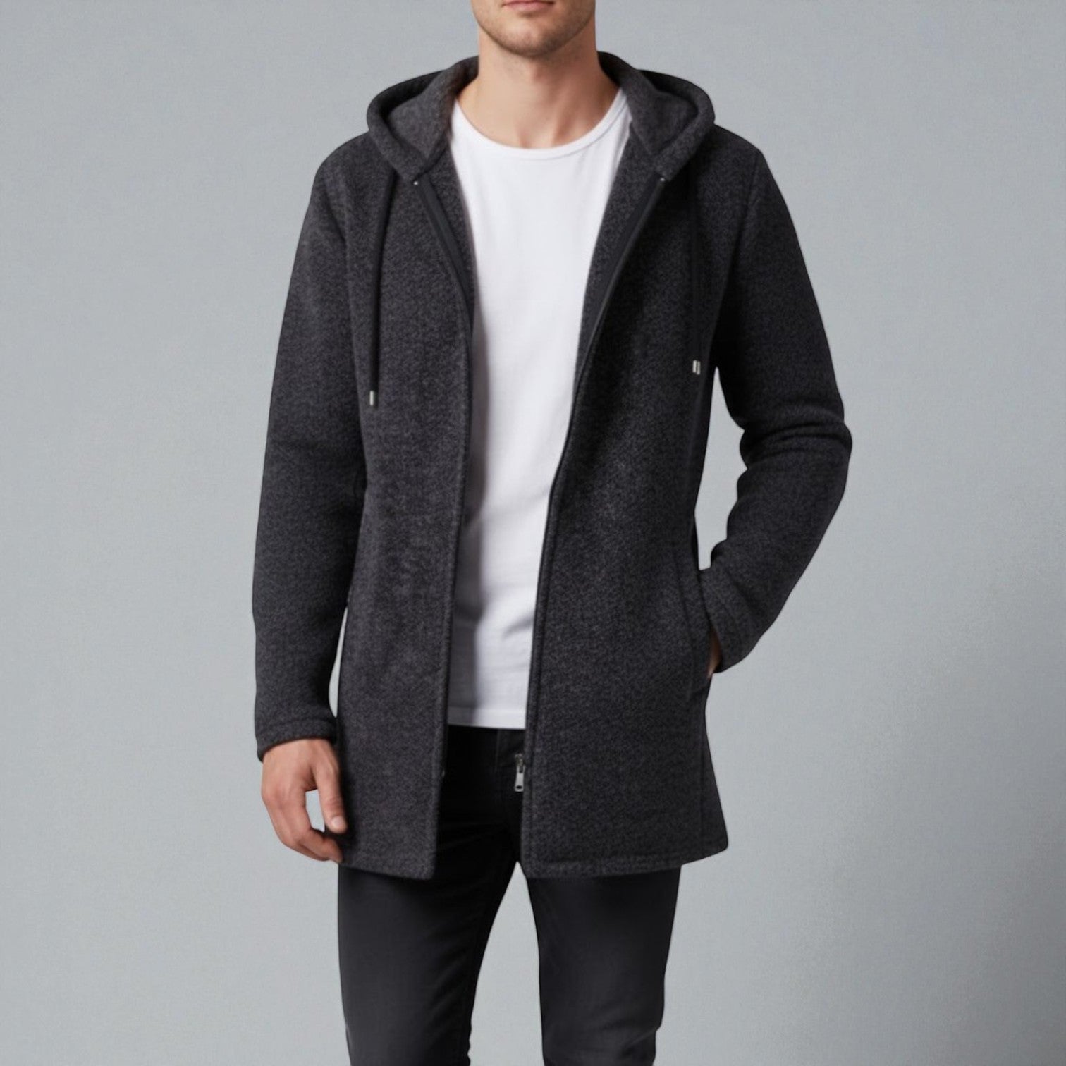 Leon – Longline Hoodie for Men Fleece with Hood