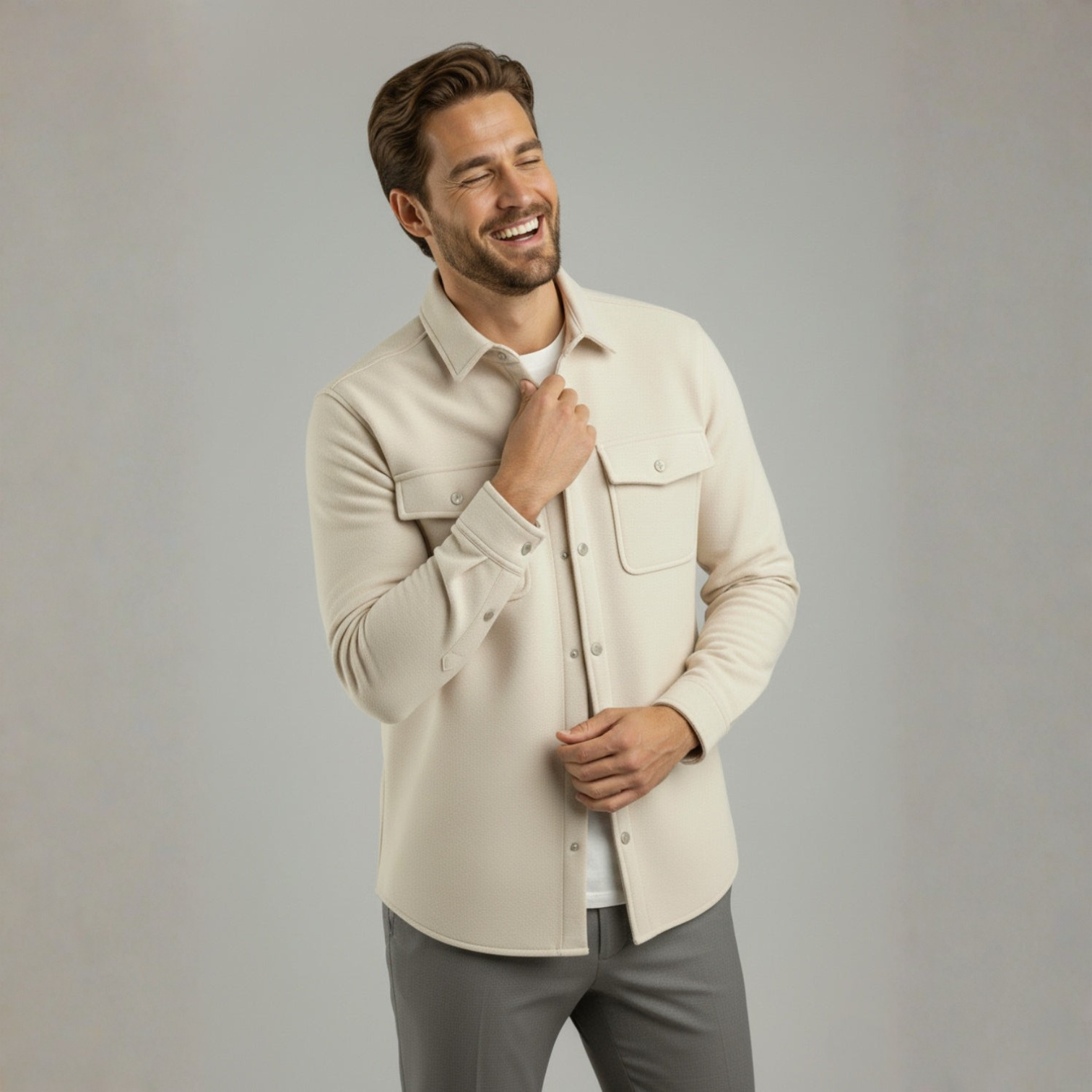 Noel – Men's Winter Overshirt Stone