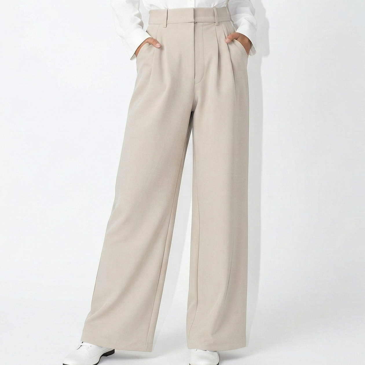 Georgia - Women's Relaxed Fit High-Waist Pleated Wide-Leg Trousers
