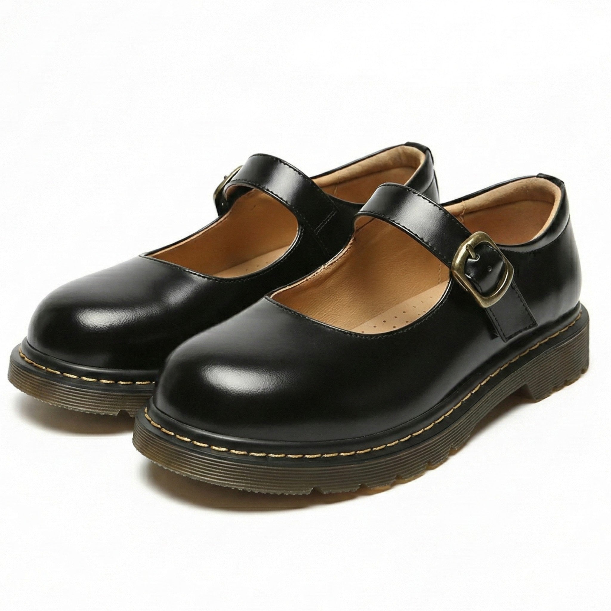 Grace - Women's Buckle Strap Mary Jane Shoes with Square Heel