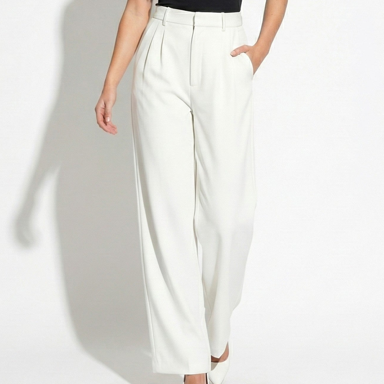 Georgia - Women's Relaxed Fit High-Waist Pleated Wide-Leg Trousers
