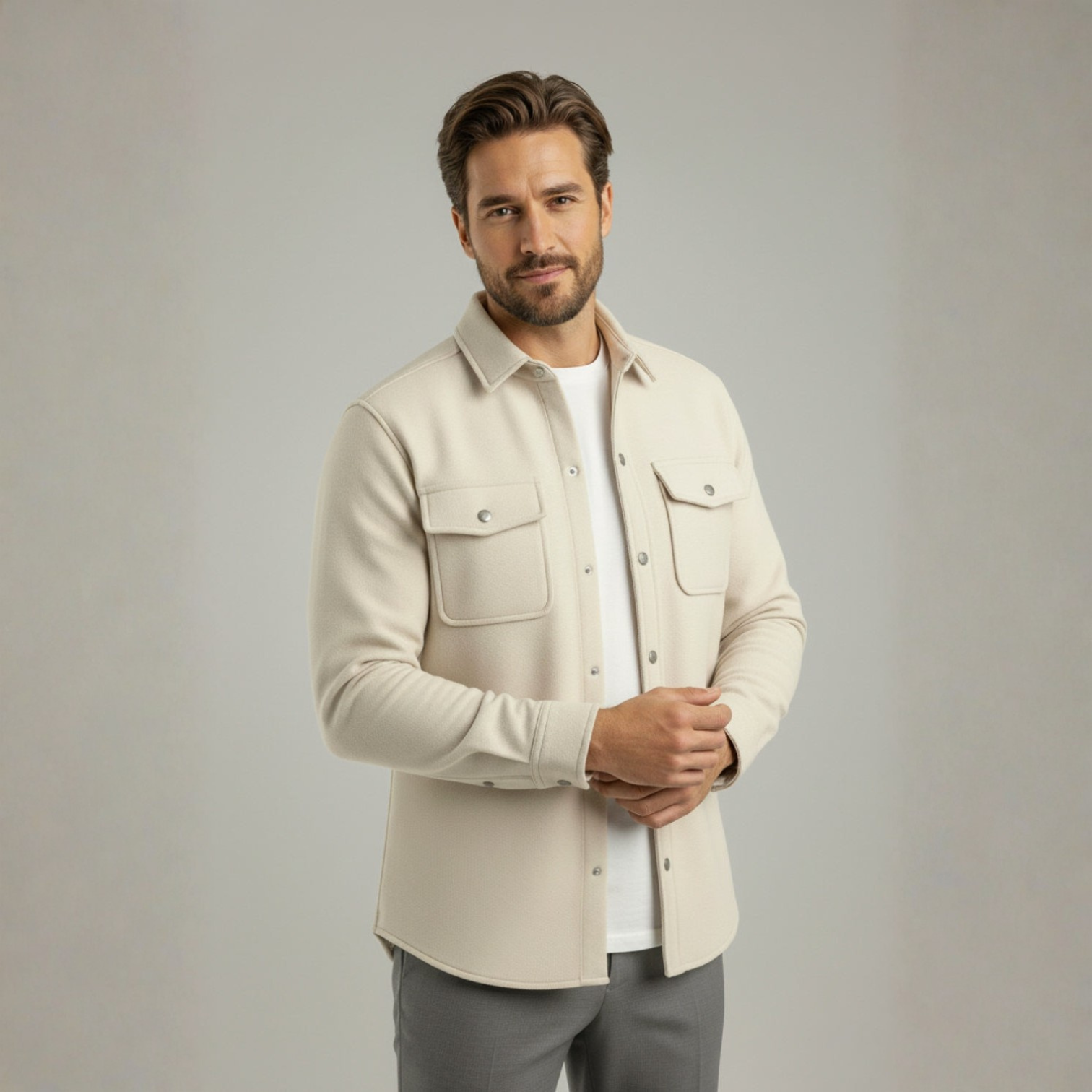 Noel – Men's Winter Overshirt Stone