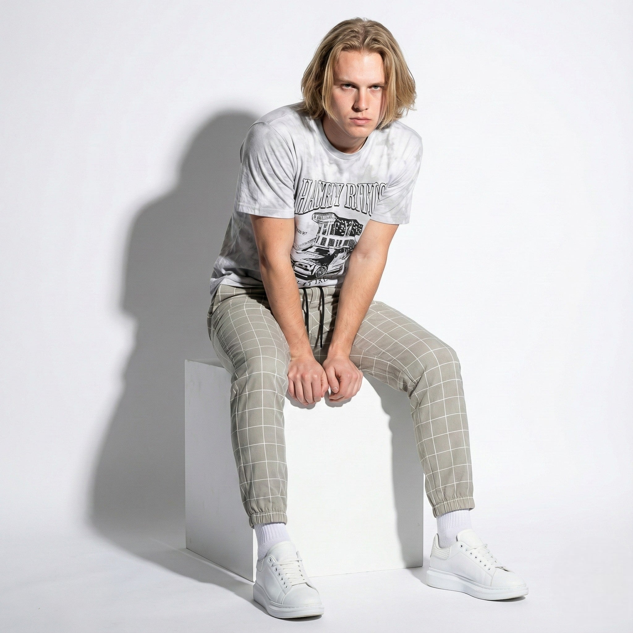 Paul - Men's Comfortable Modern Fit Checked Trouser Pants