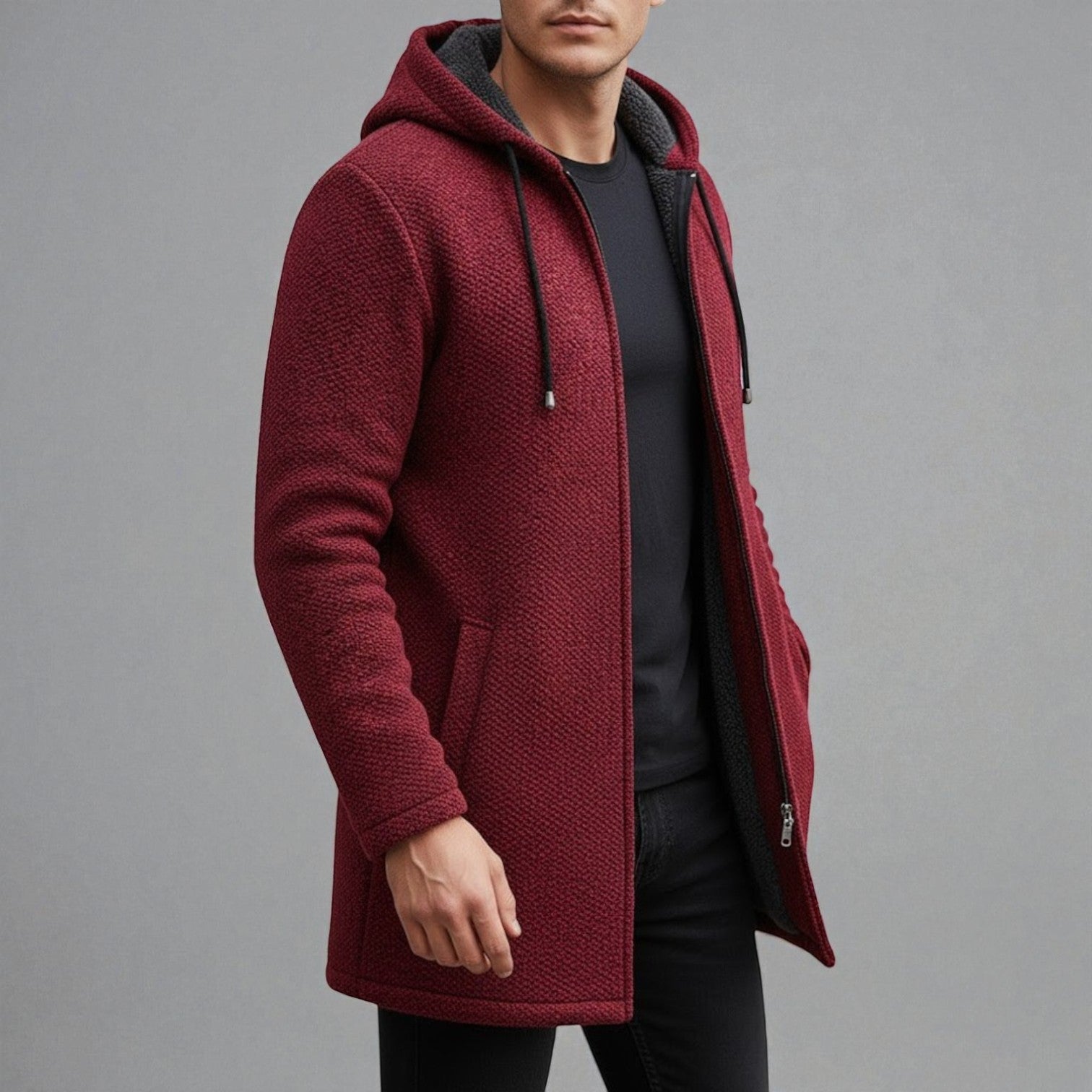 Leon – Longline Hoodie for Men Fleece with Hood