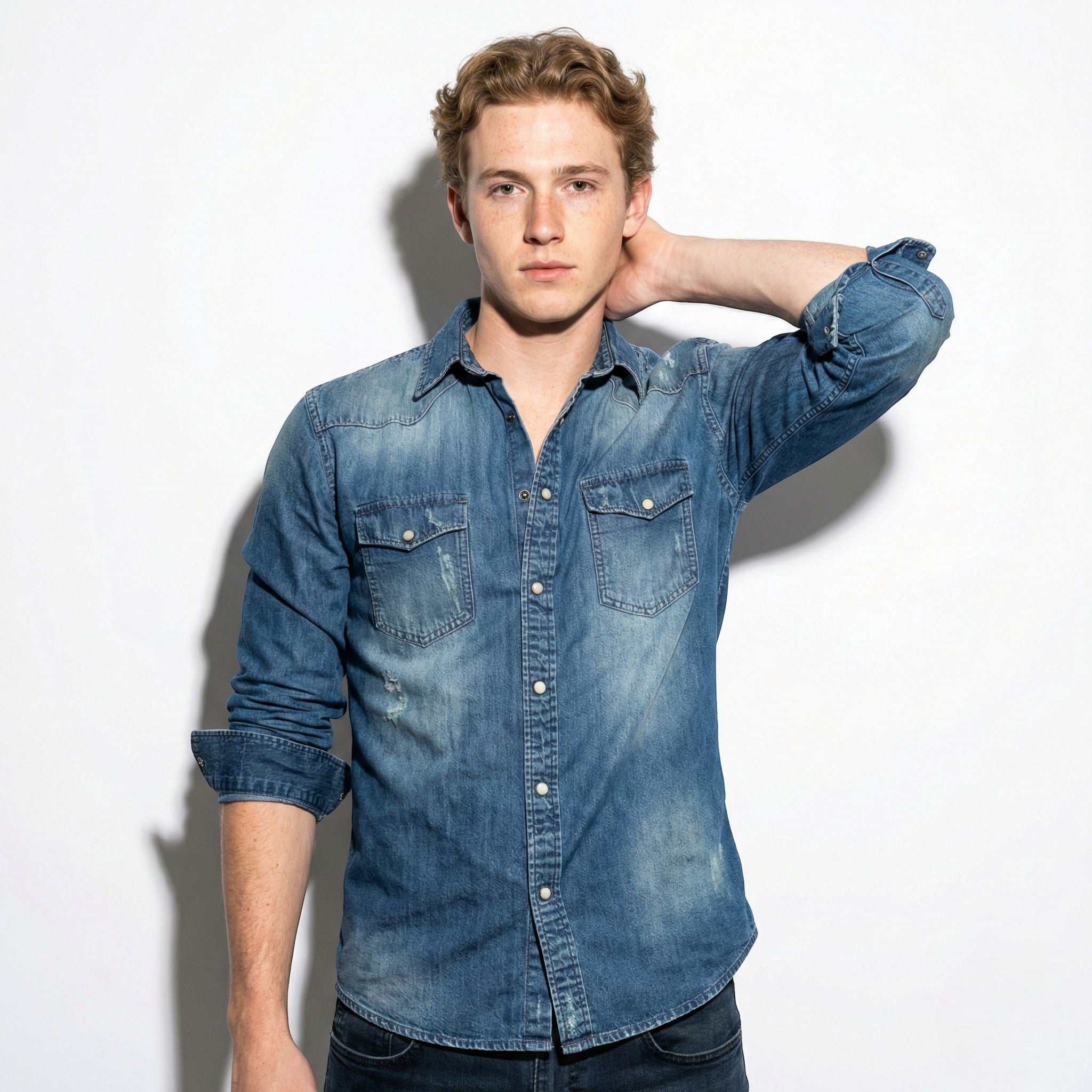 Arthur - Men's Slim Fit Western Denim Shirt