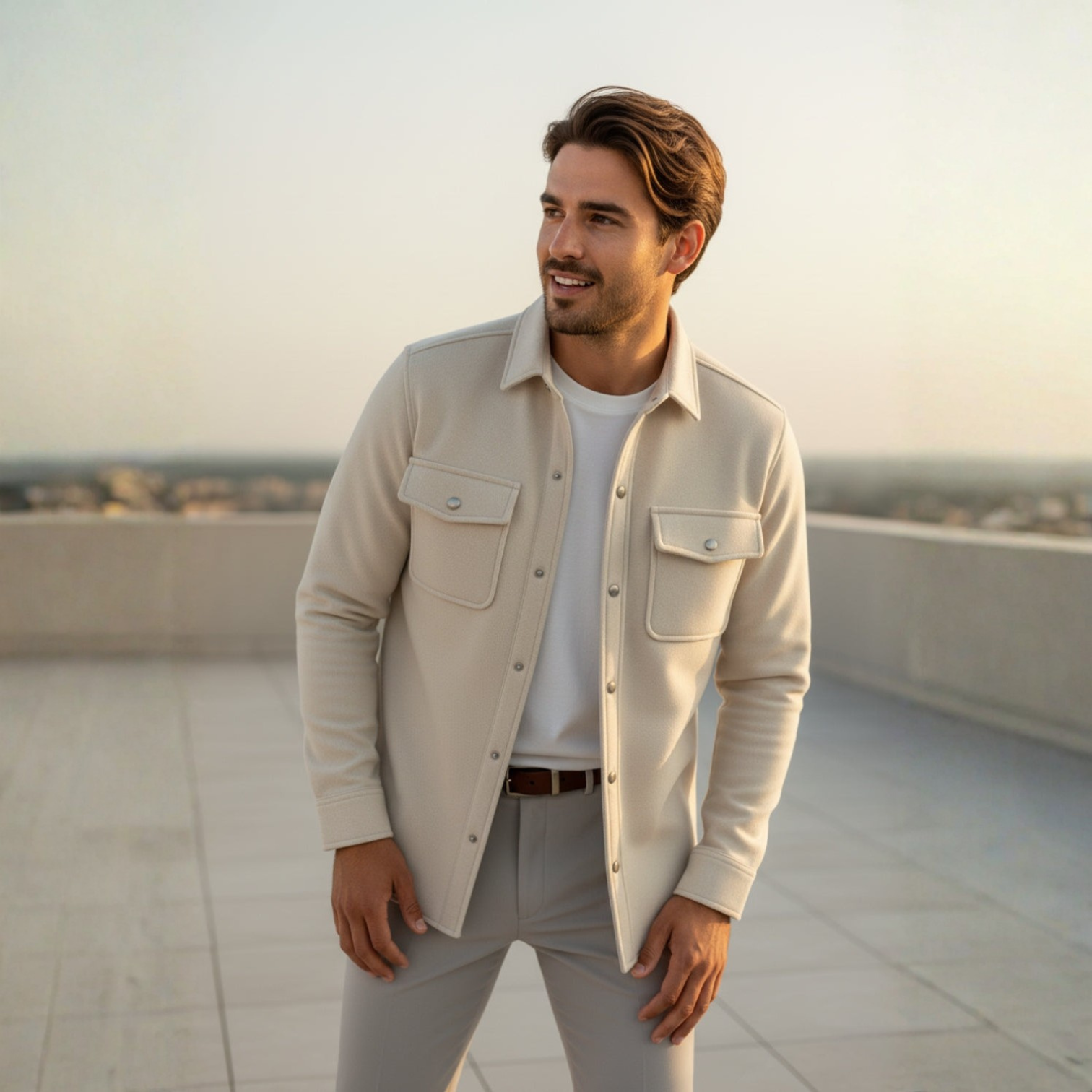 Noel – Men's Winter Overshirt Stone