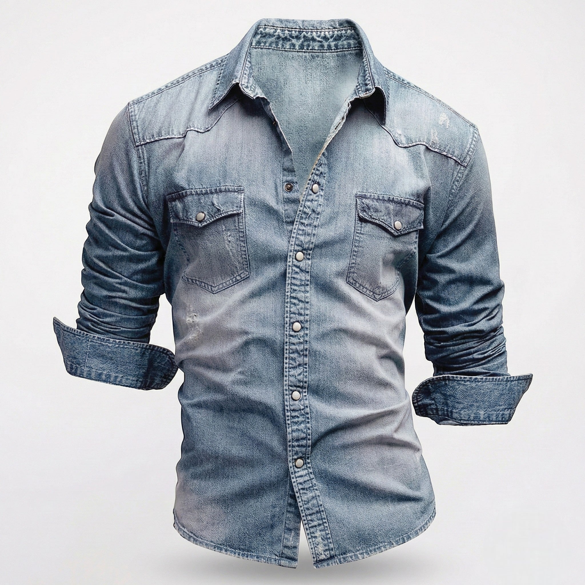 Arthur - Men's Slim Fit Western Denim Shirt