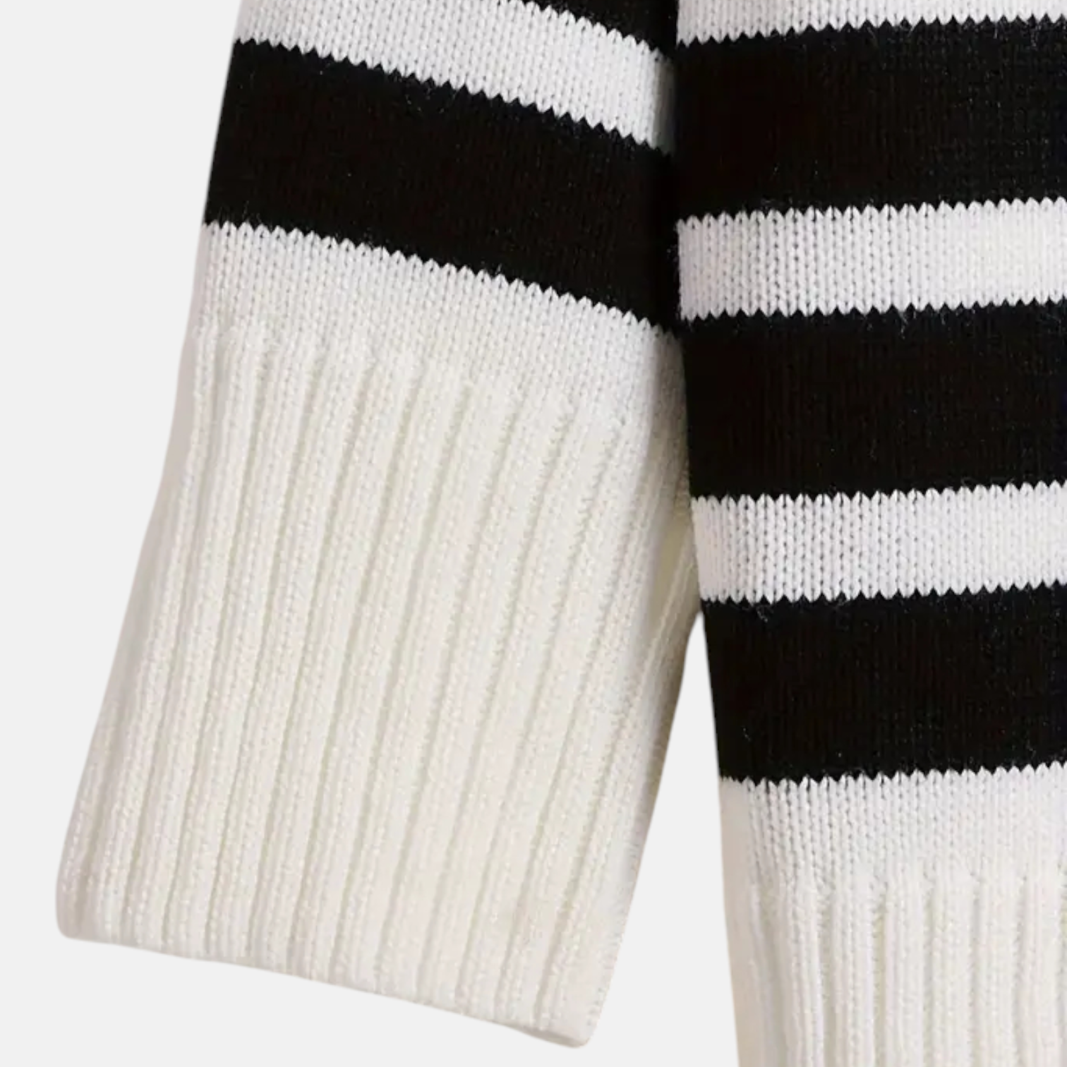 Lina – Women's Knit Sweater with Stand-up Collar & Stripes