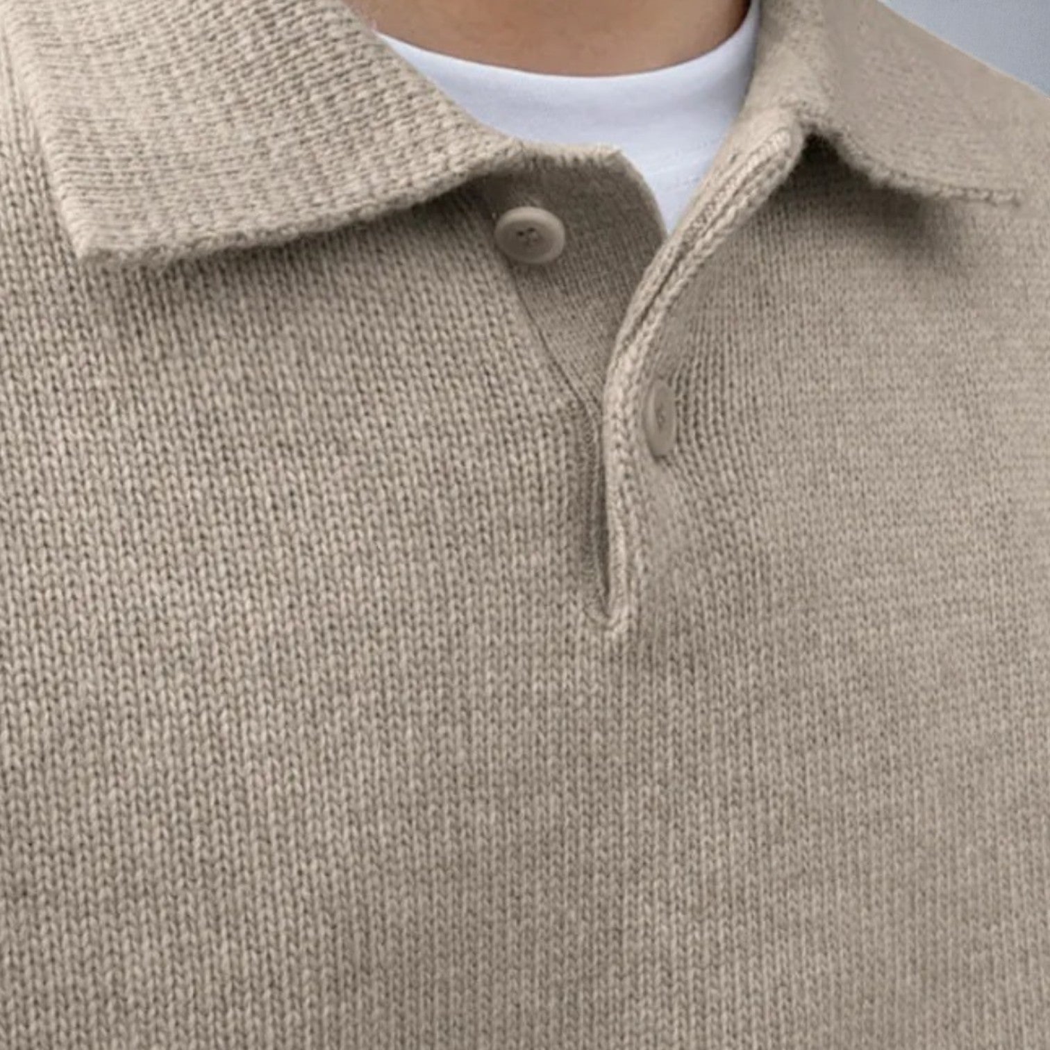 Nilo – Men's Cotton Sweater with Polo Collar