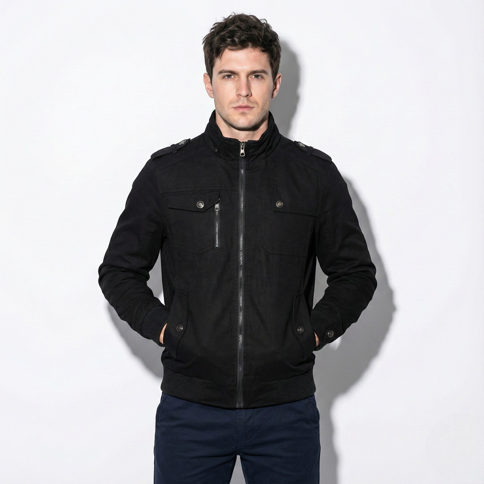 Benjamin - Men's Casual Zip-Up Jacket with Multiple Pockets