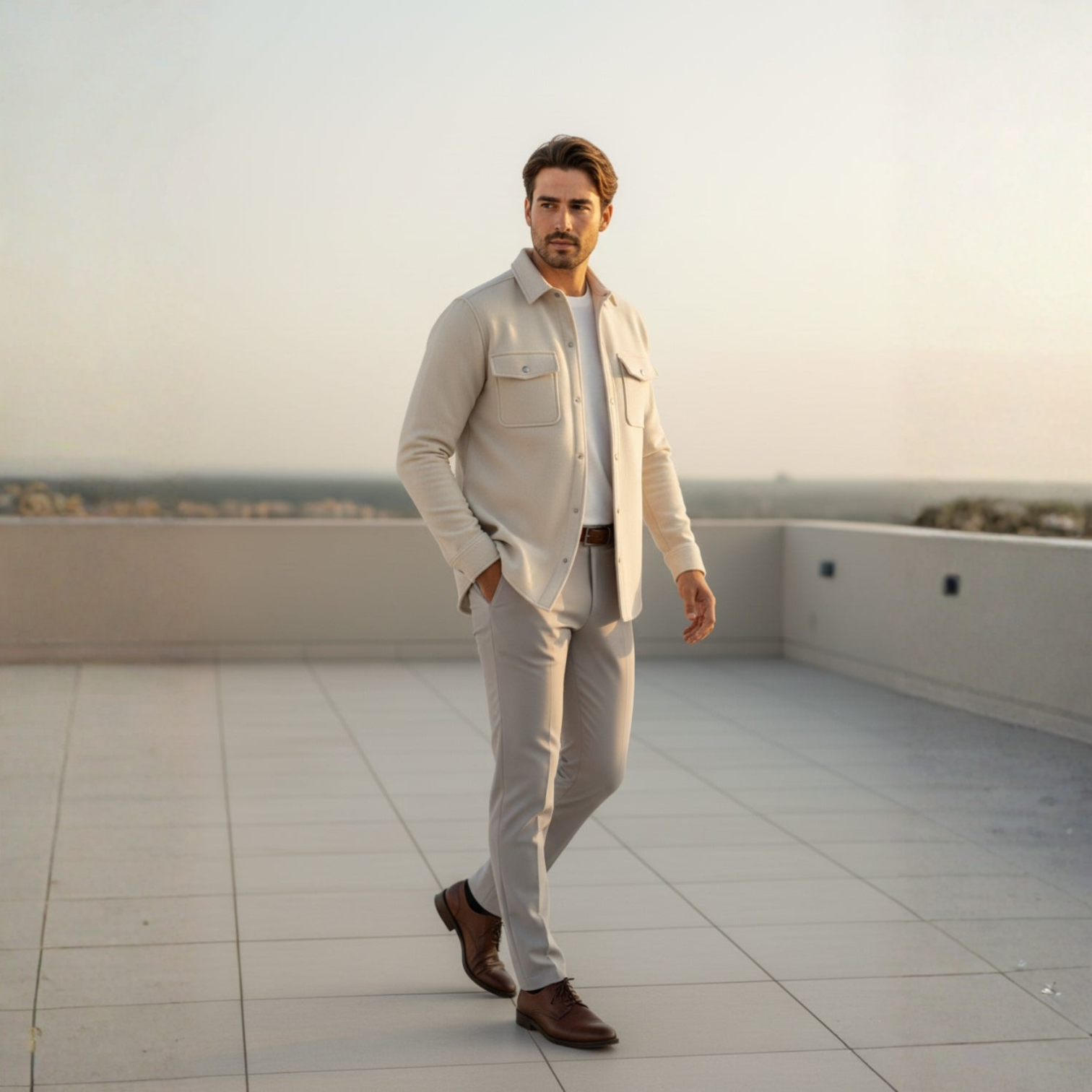 Noel – Men's Winter Overshirt Stone