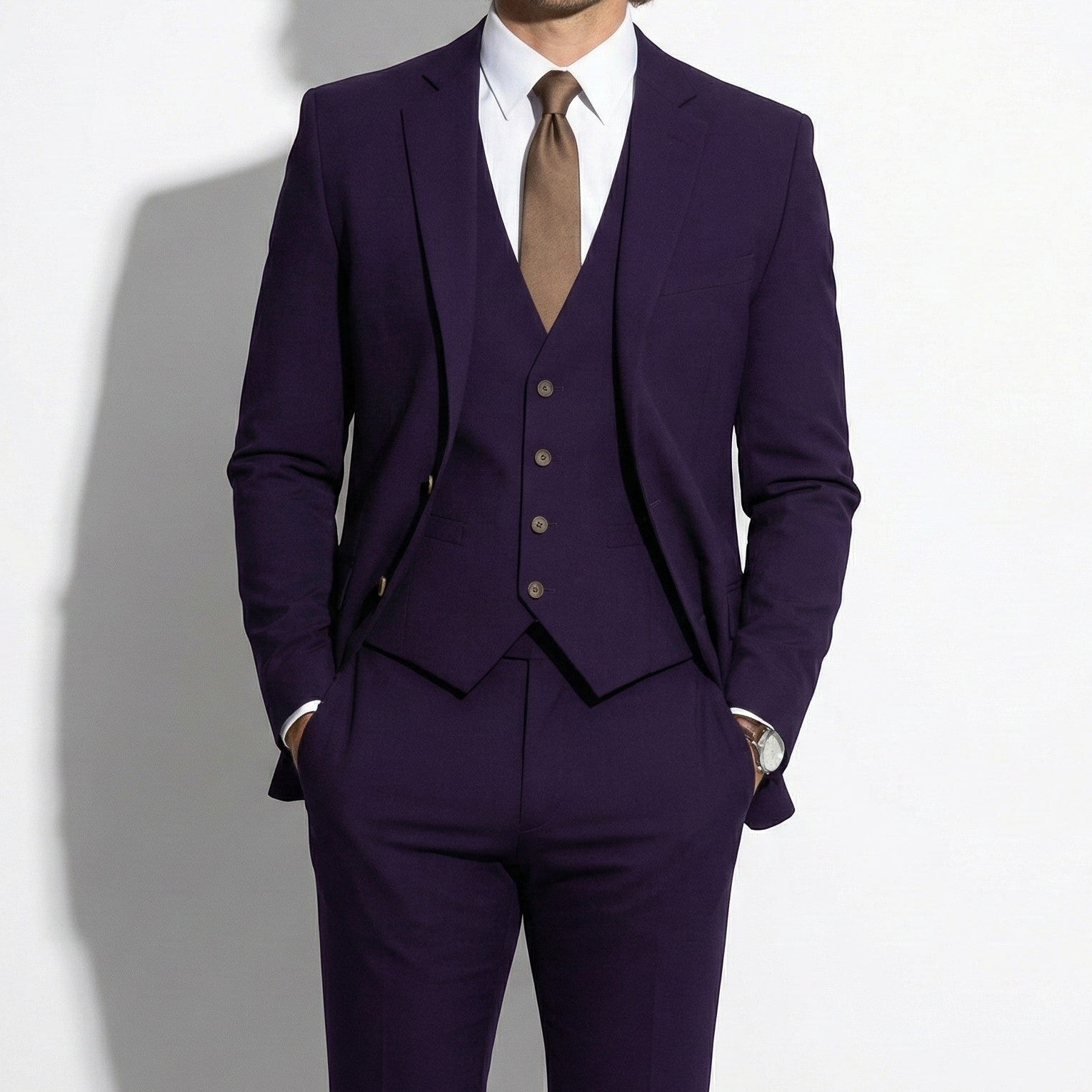 Simon - Men's Formal Three-Piece Suit with Blazer, Waistcoat, and Trousers