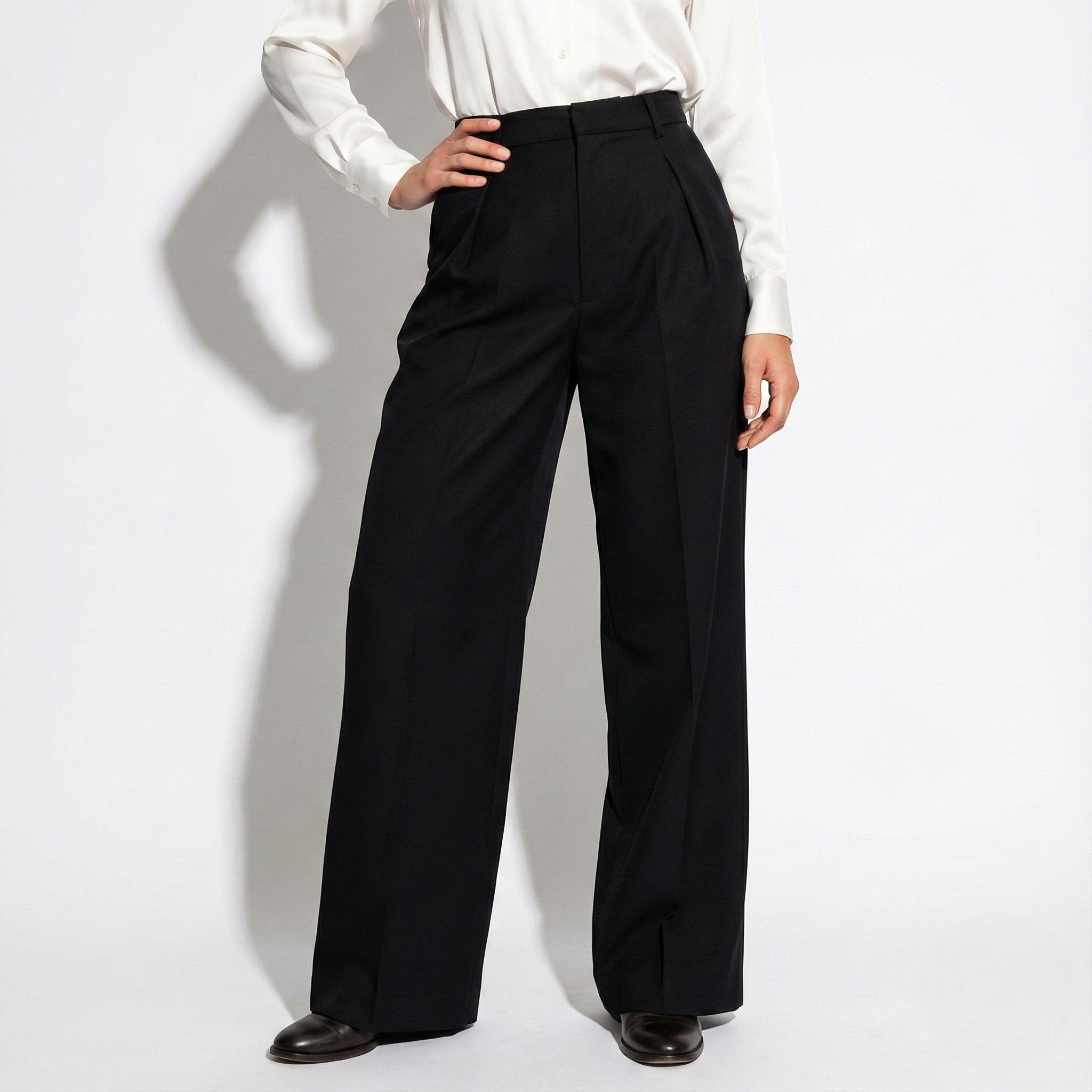 Maisie - Women's Classic Tailored High-Waist Wide-Leg Trousers