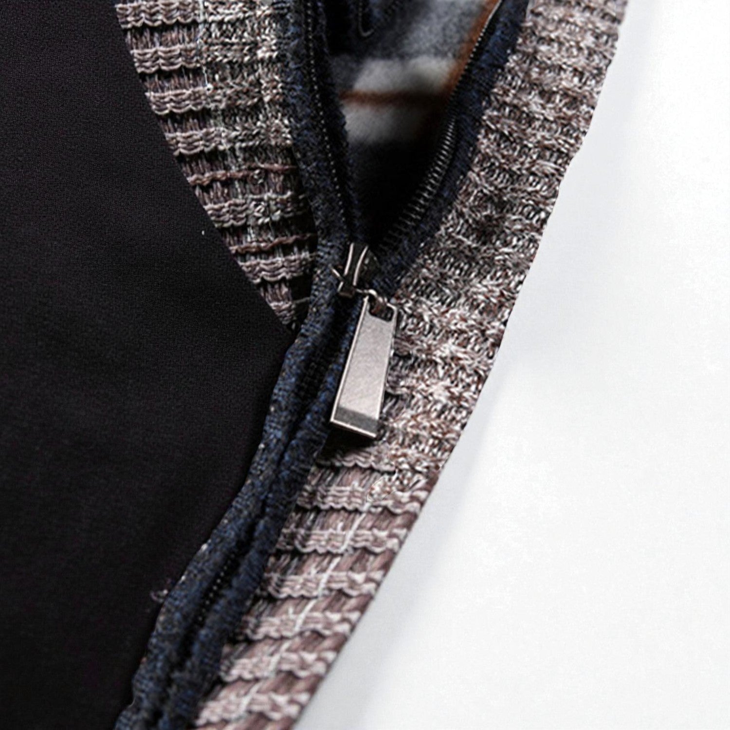 Elias – Men's Cardigan with Zipper & Stand-Up Collar