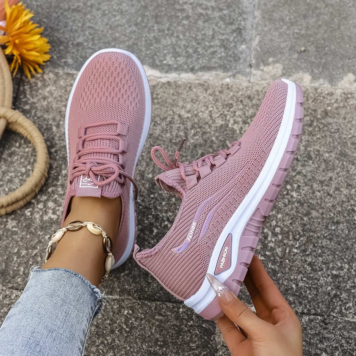 Alice - Women's Orthopedic Lace-Up Sneakers with Cushioned Sole