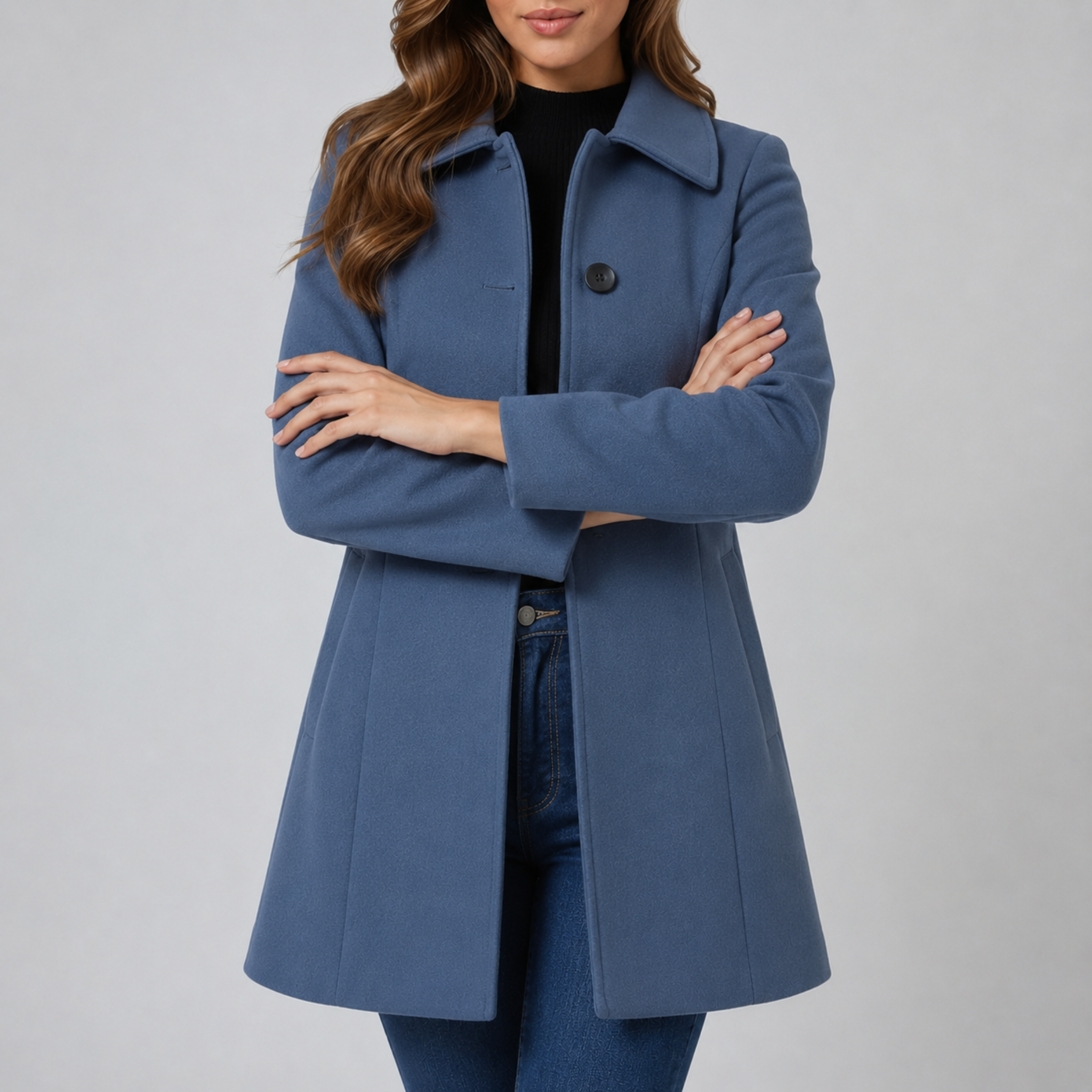 Charlotte - Women's Tailored Single-Breasted Coat with Notch Collar