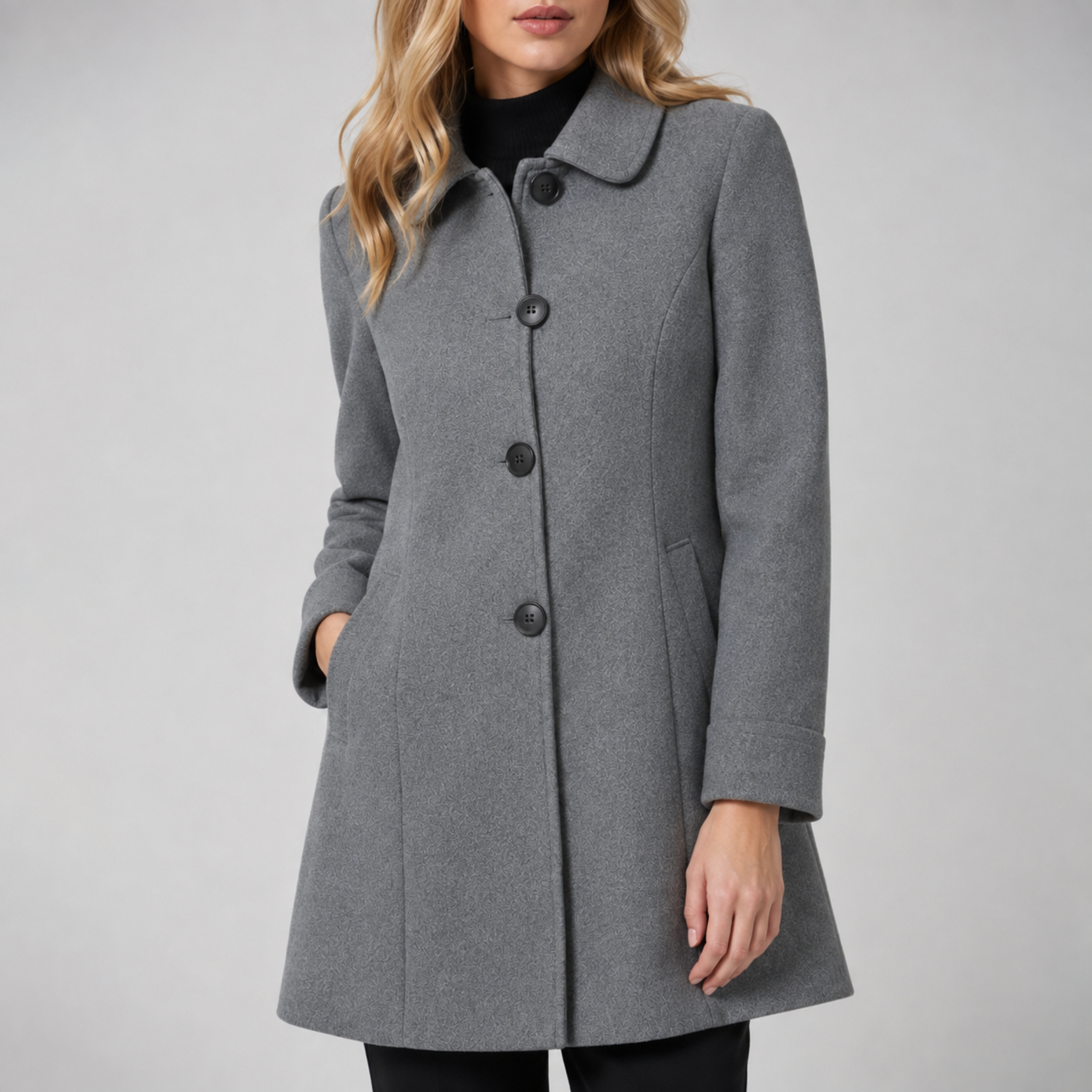 Charlotte - Women's Tailored Single-Breasted Coat with Notch Collar