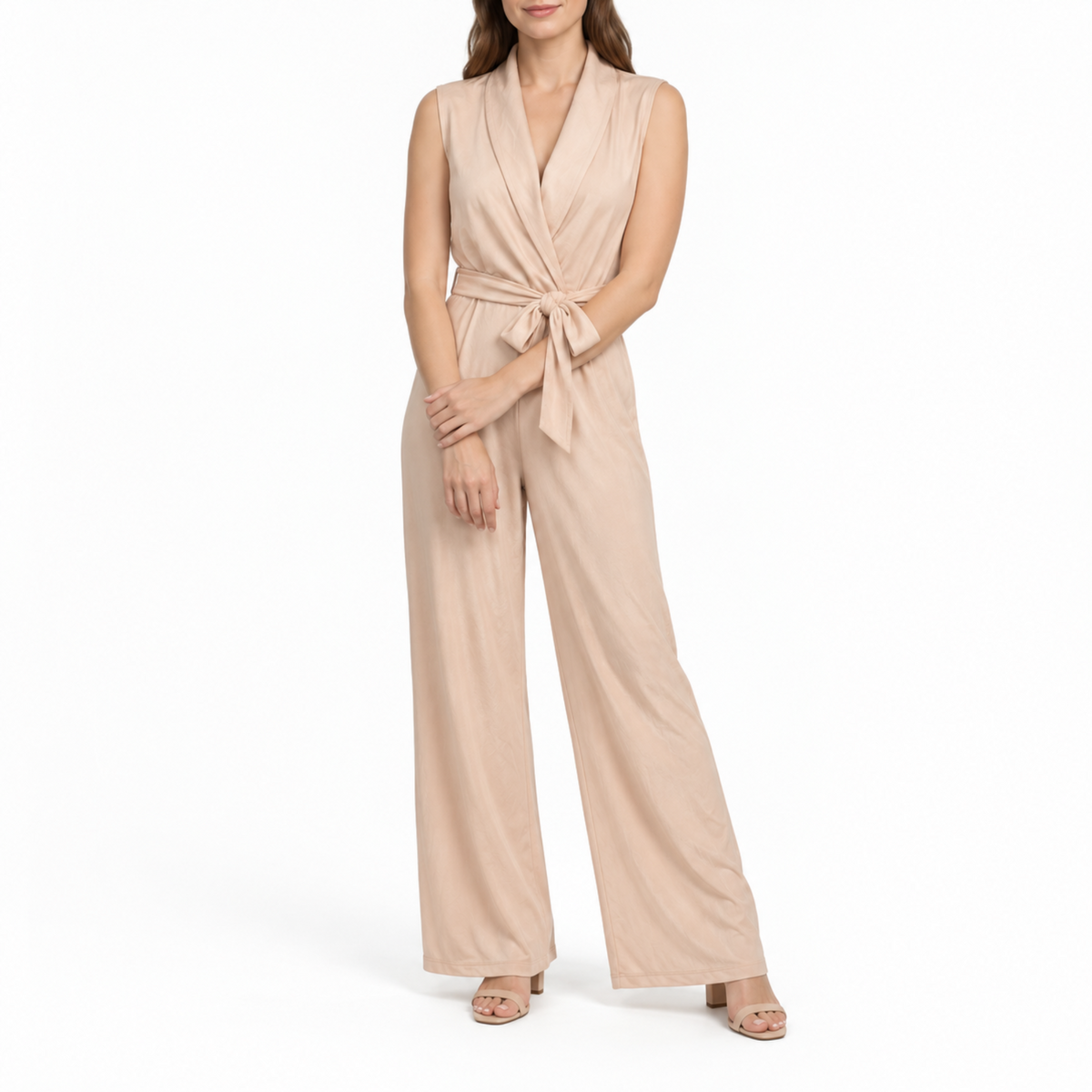 Klara - Women's Wrap Belted Wide-Leg Jumpsuit