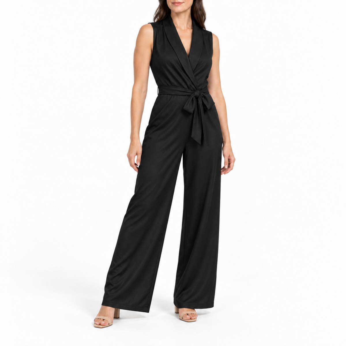 Klara - Women's Wrap Belted Wide-Leg Jumpsuit