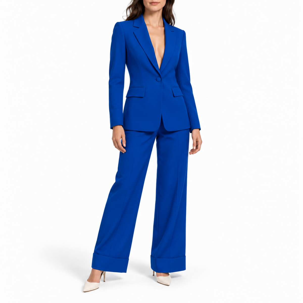 Klara - Women's Tailored Blazer Trouser Set with Peak Lapel