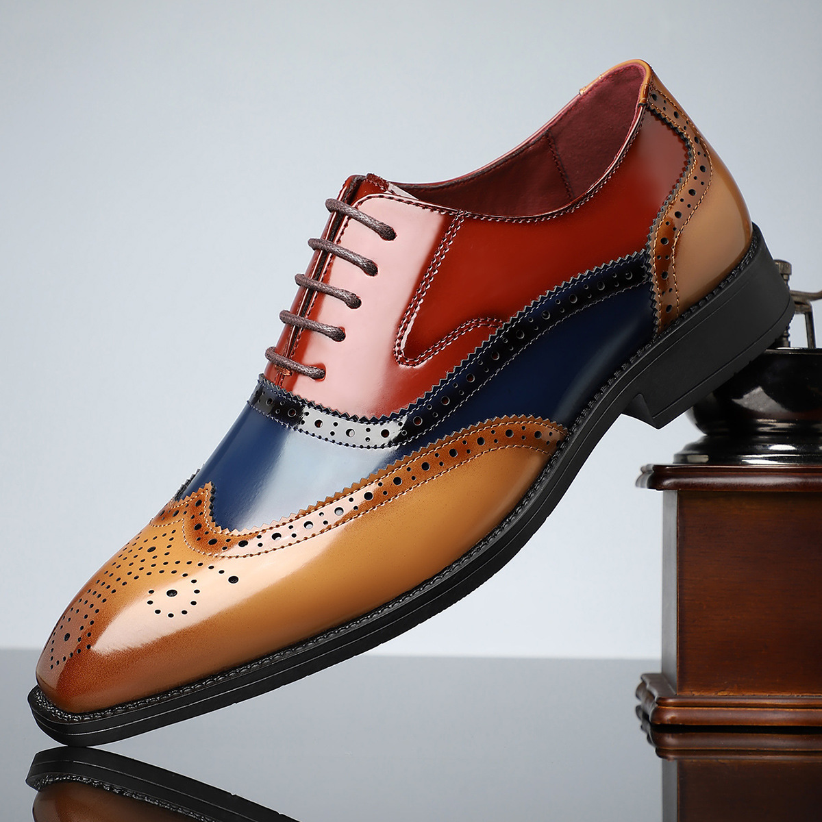 Theodore - Men's Colour Block Brogue Oxford Shoes