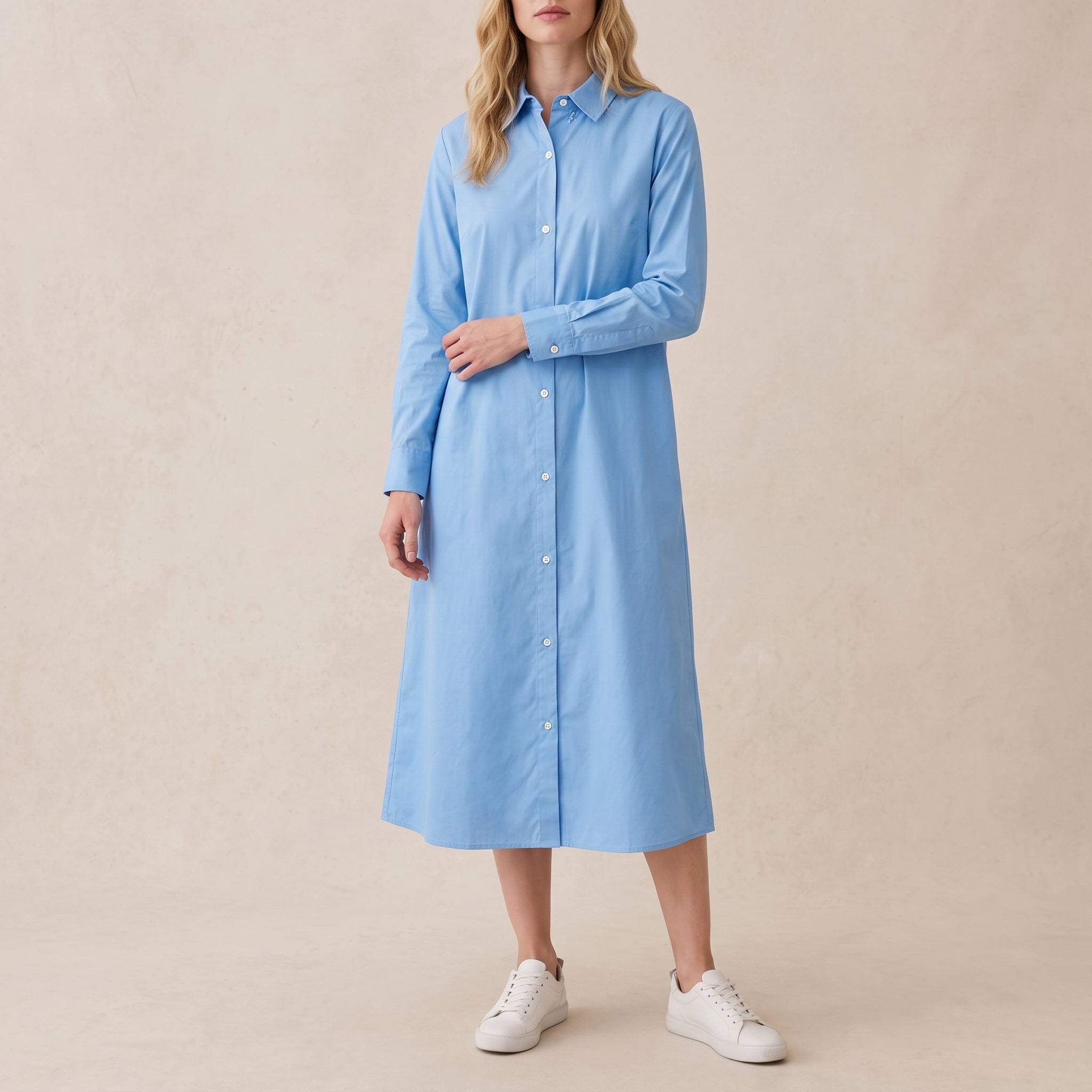 Charlotte - Women's Summer Button-Down Shirt Midi Dress