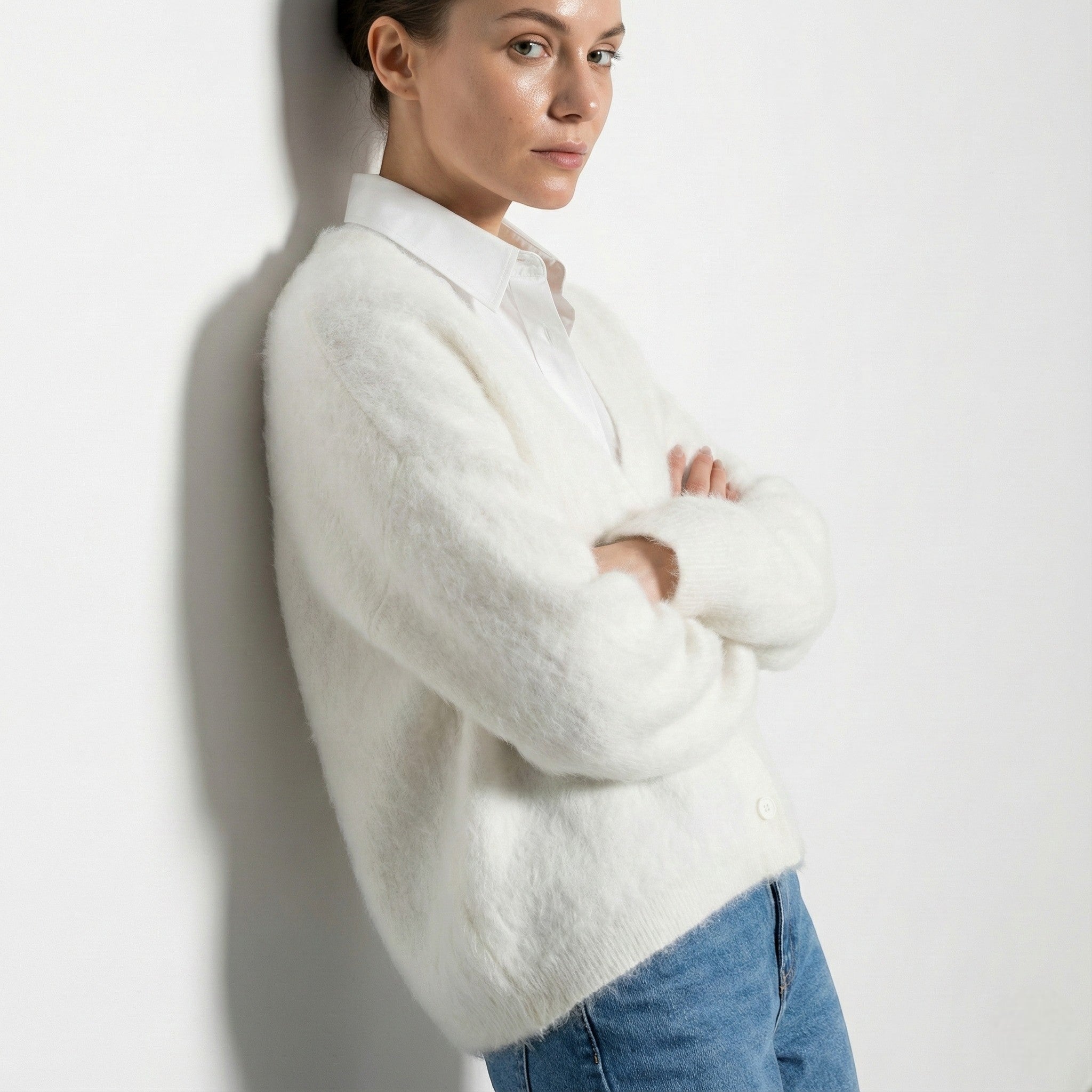 Women’s Oversized Fuzzy Knit Cardigan