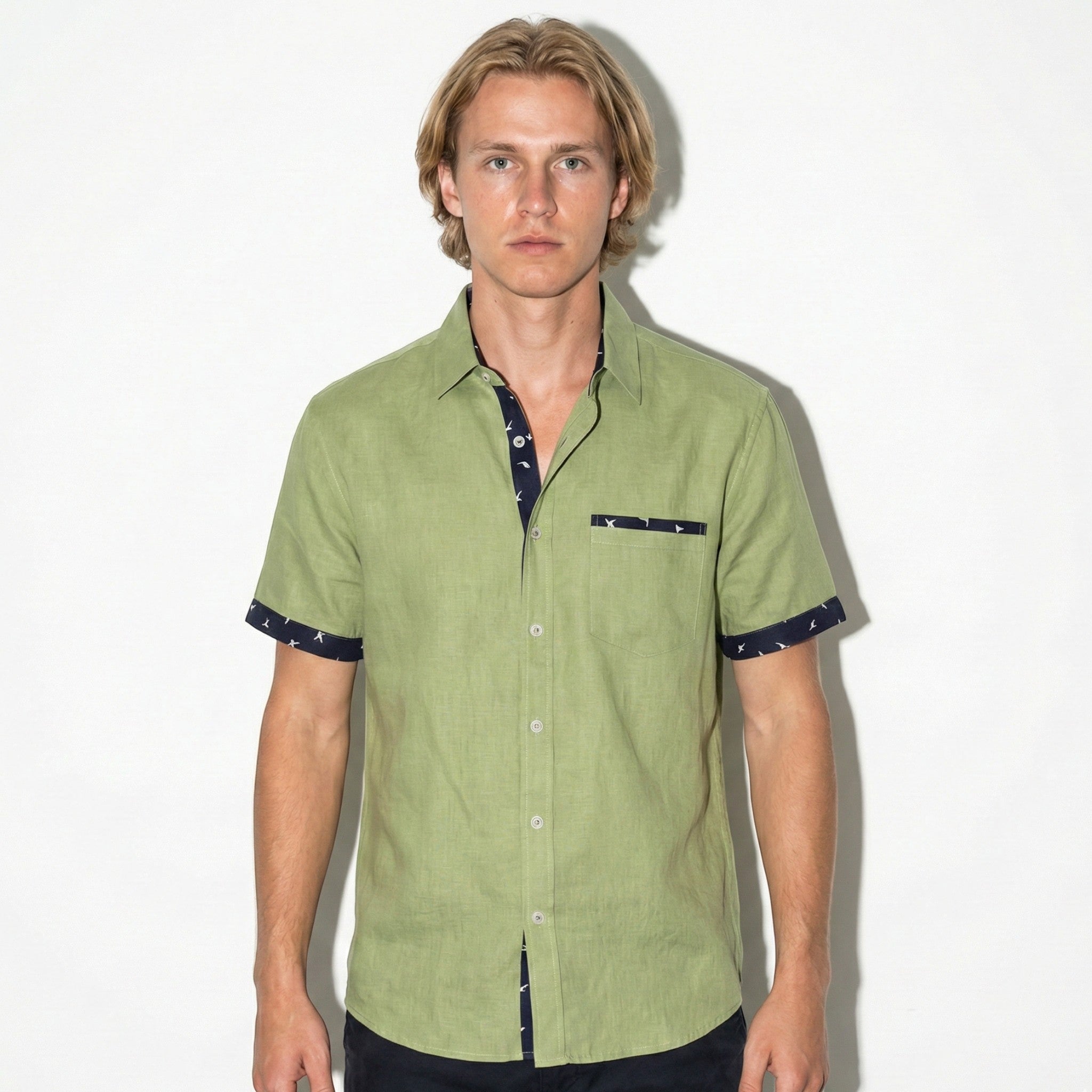 Arthur - Men's Short Sleeve Shirt with Contrast Trim