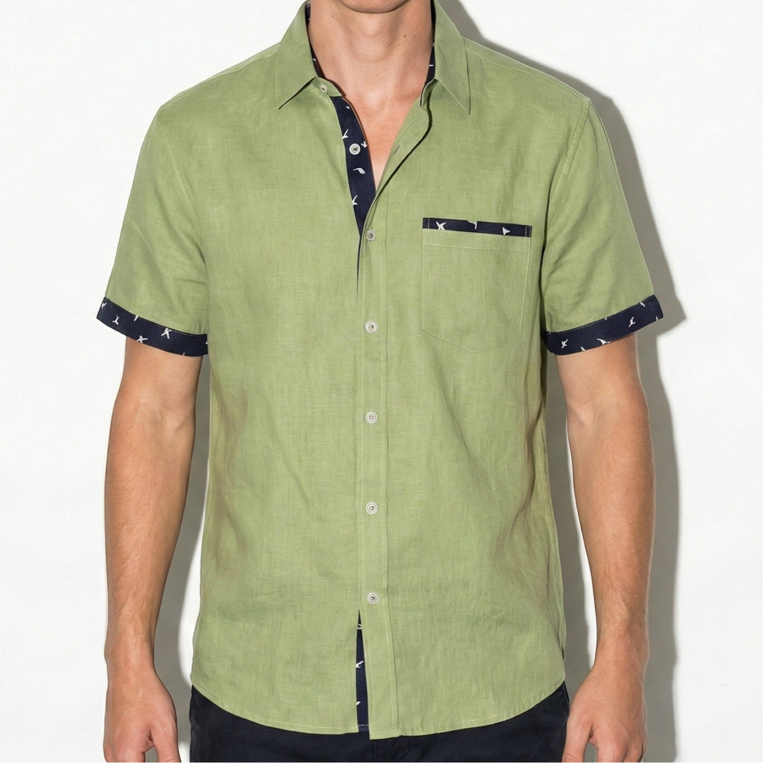 Arthur - Men's Short Sleeve Shirt with Contrast Trim