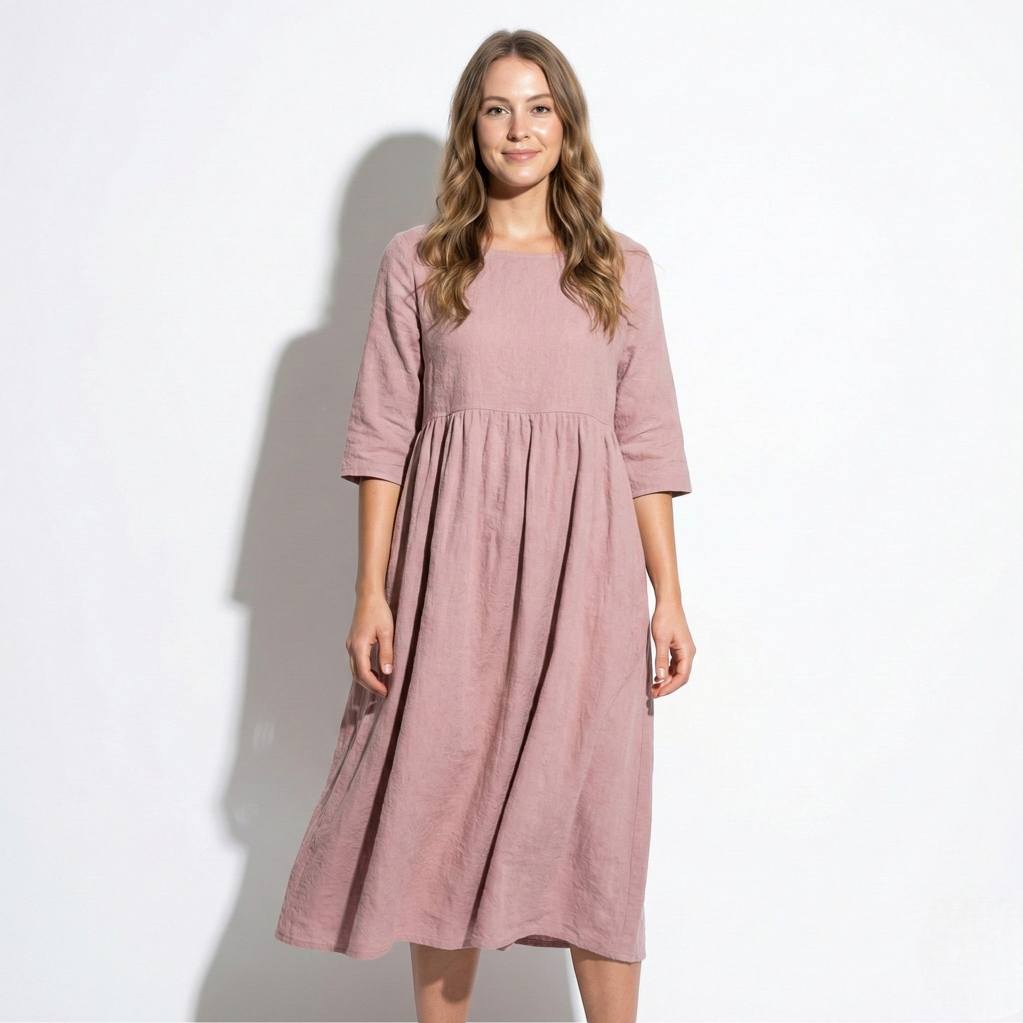 Florence - Women's Breathable Midi Dress with Functional Pockets