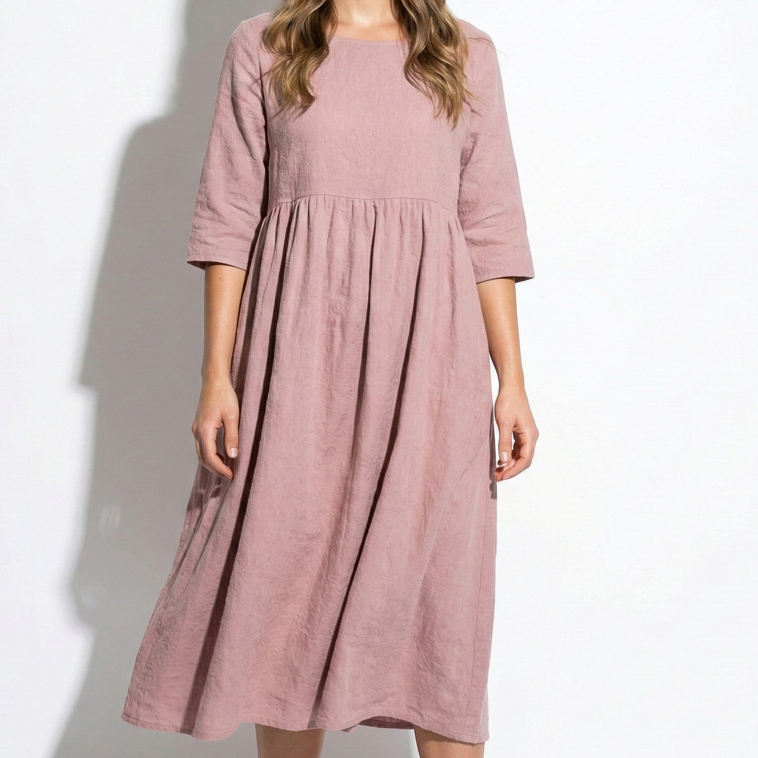 Florence - Women's Breathable Midi Dress with Functional Pockets