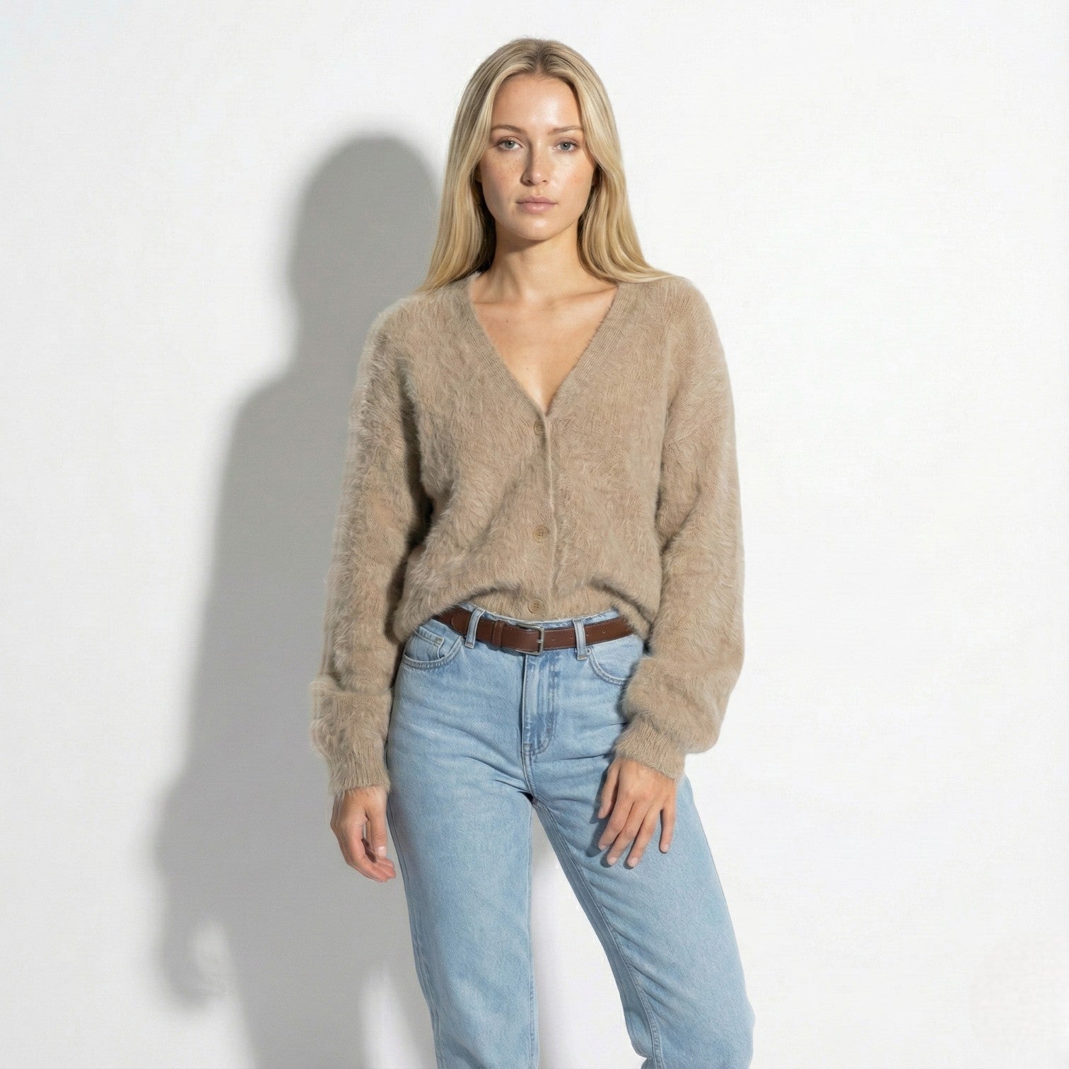 Women’s Oversized Fuzzy Knit Cardigan