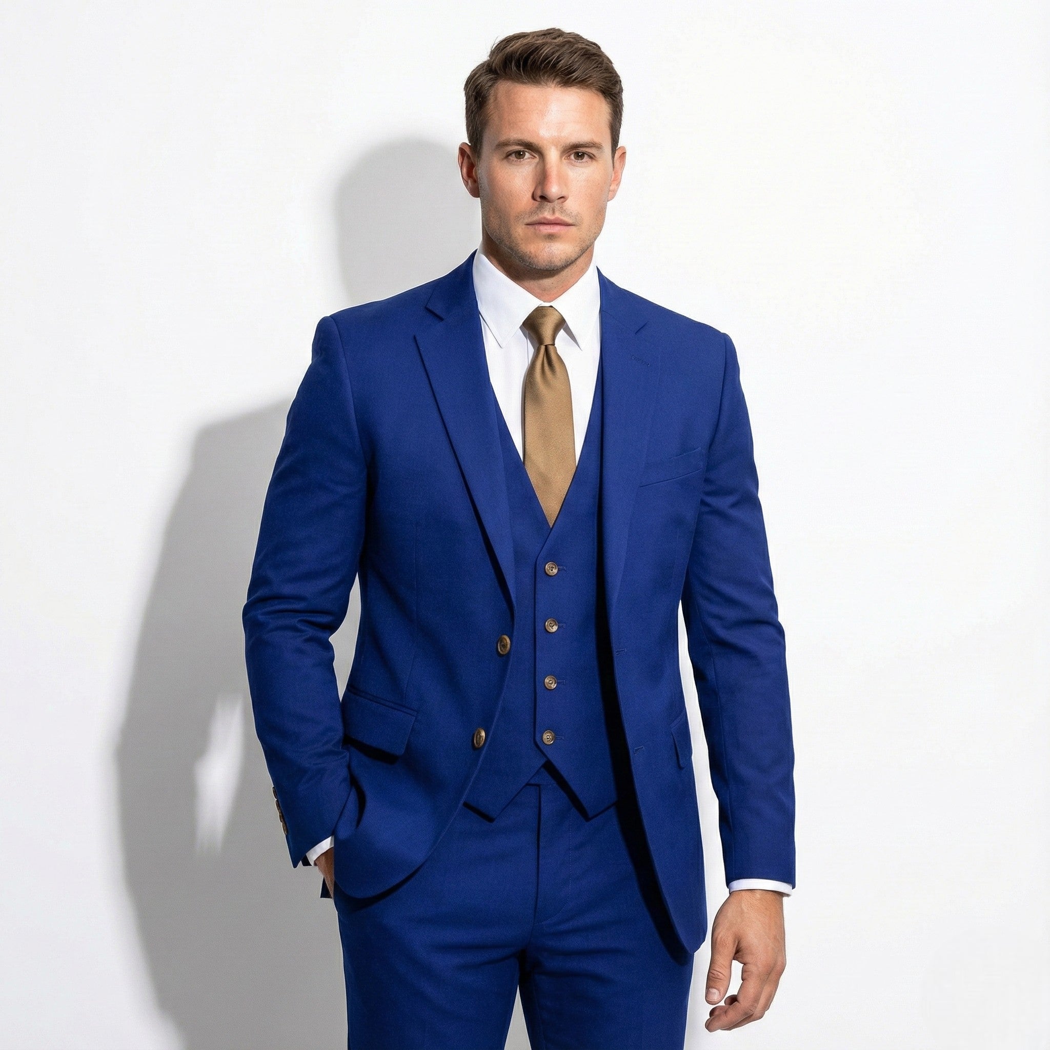Simon - Men's Formal Three-Piece Suit with Blazer, Waistcoat, and Trousers