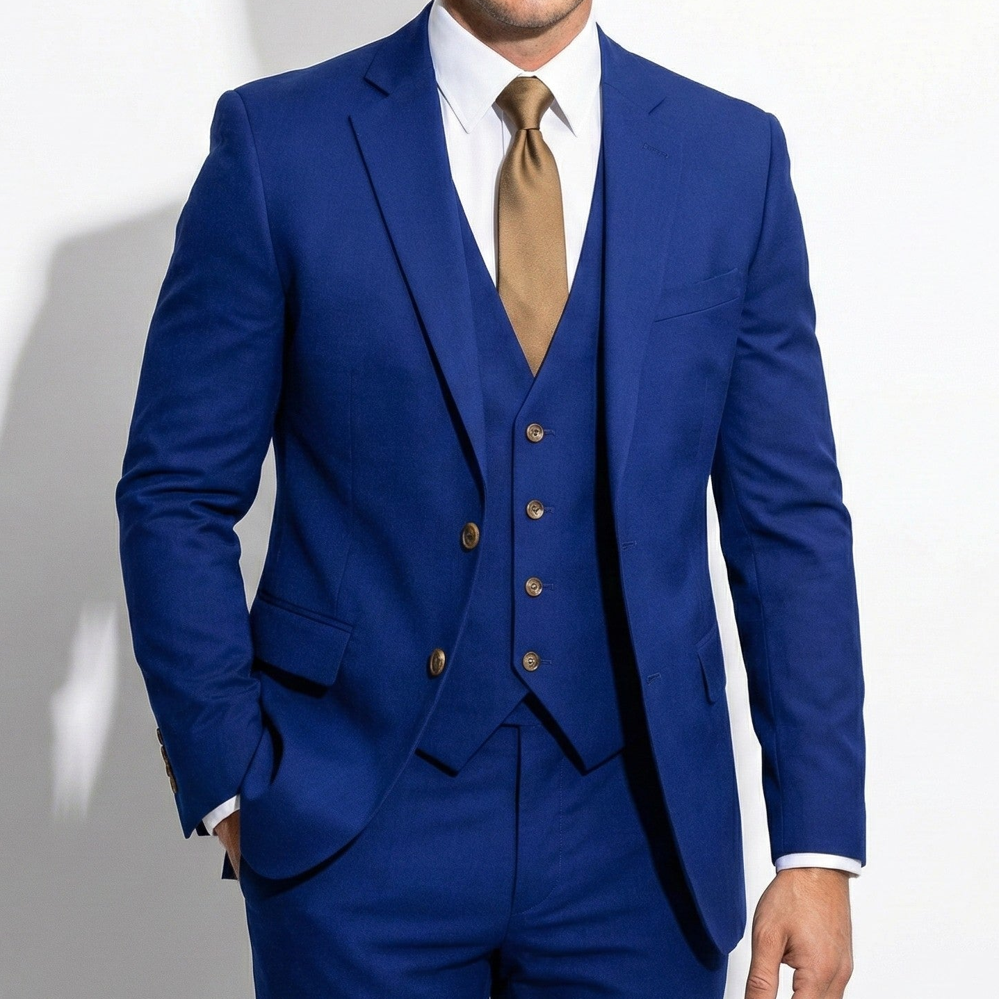 Simon - Men's Formal Three-Piece Suit with Blazer, Waistcoat, and Trousers