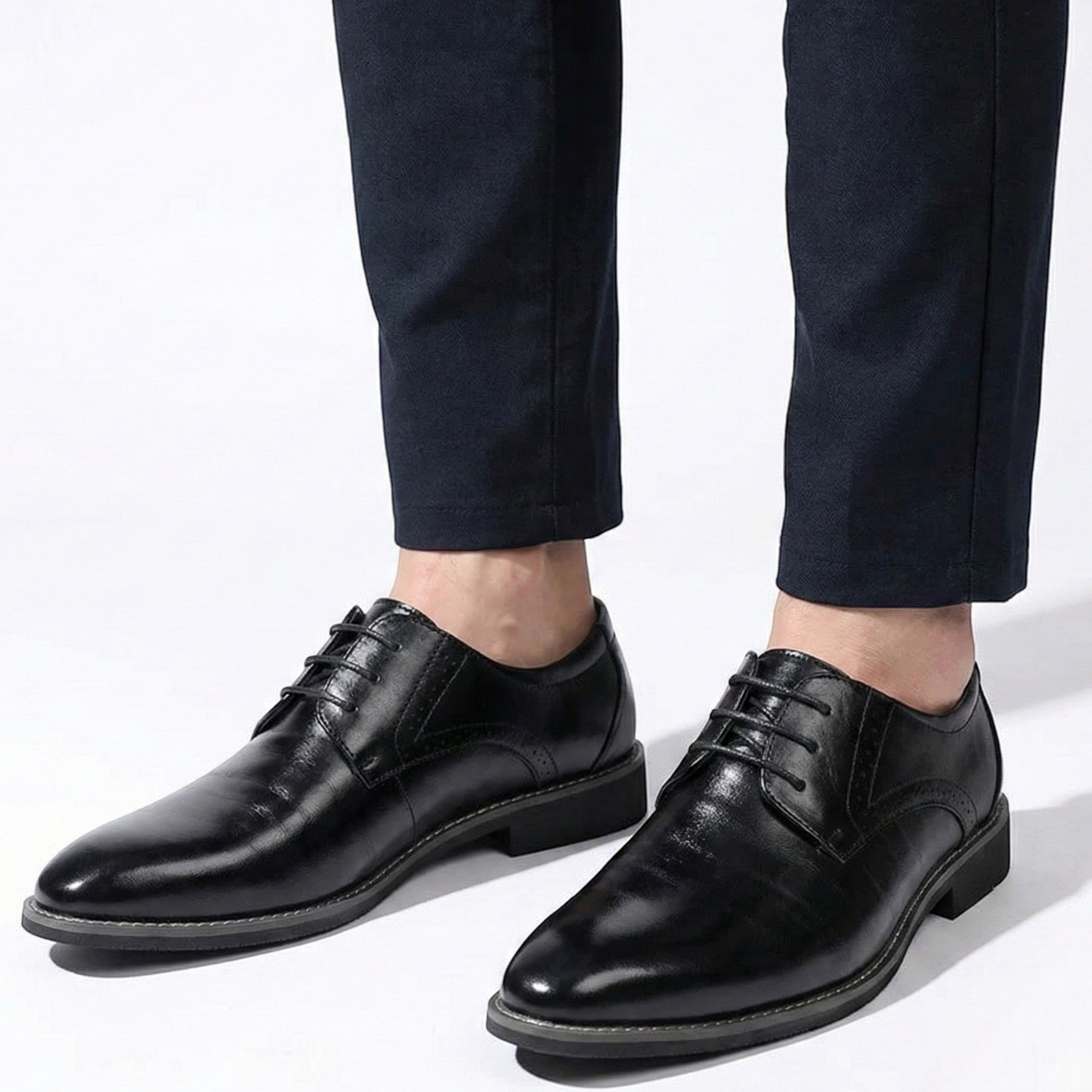 Arthur - Men's Refined Derby Shoes with Subtle Brogue Detailing