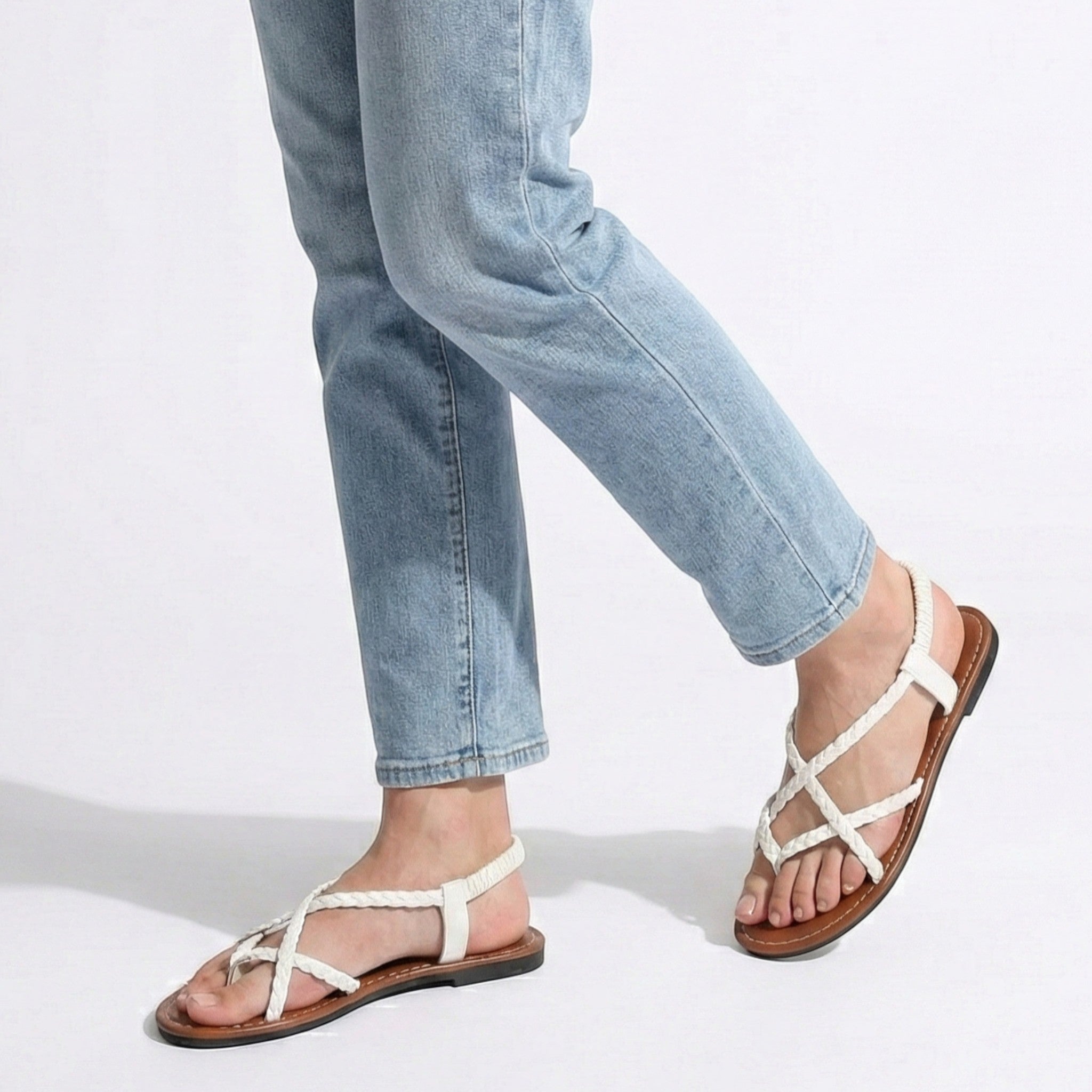 Imogen - Women's Flat Braided Strappy Sandals